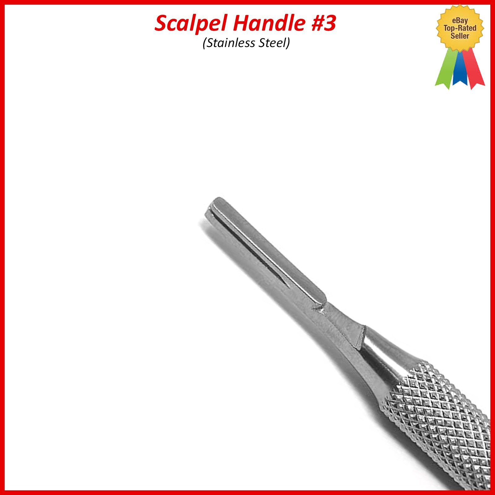 Set of 3 Pcs Dental Surgical Scalpel Handle Round Straight Blade Holder