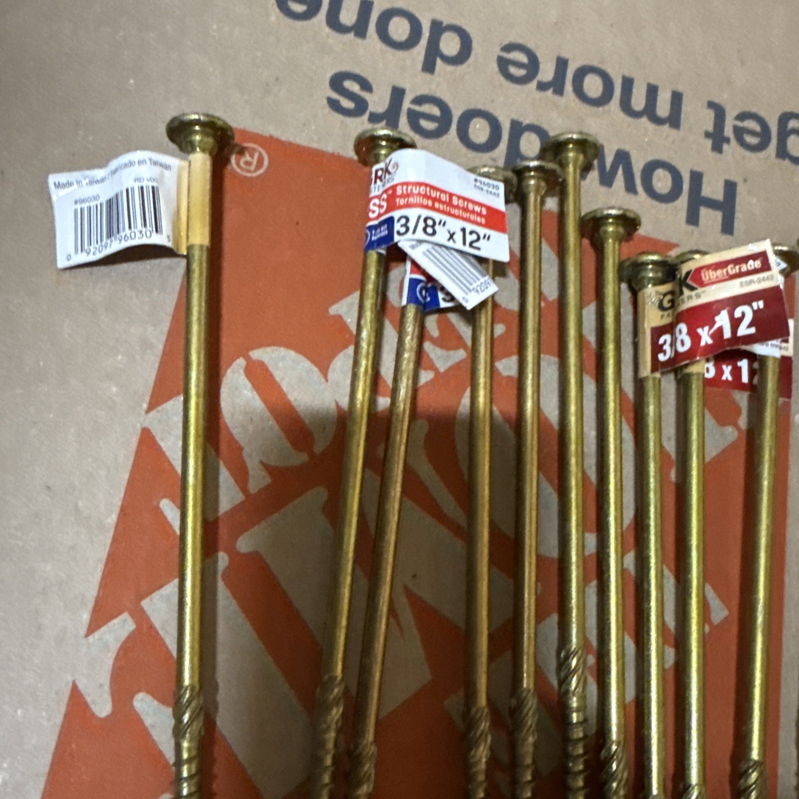 GRK RSS3812HP RSS 3/8″ x 12″ Rugged Structural Screws 12 total