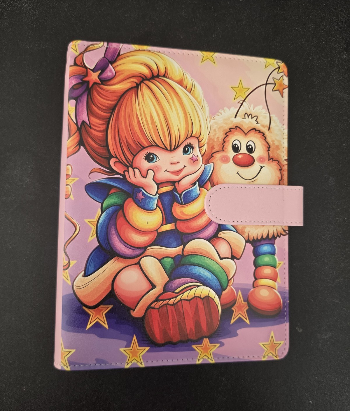 Rainbow Brite Faux Leather Small A5 6-Ring Binder Organizer Snap Closure
