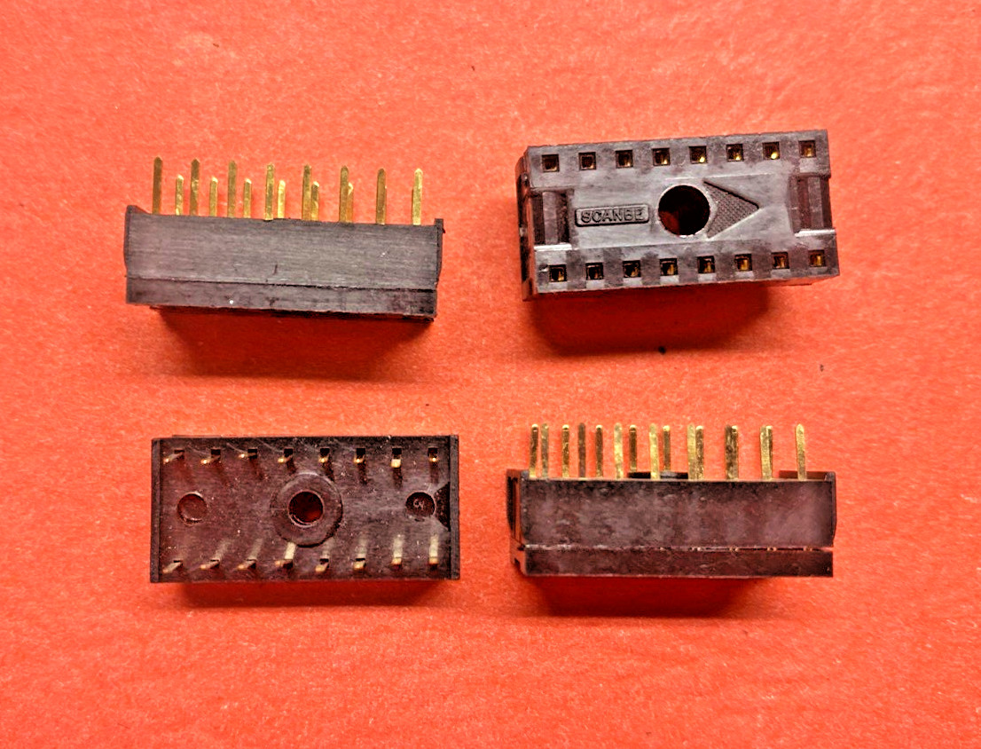 25 Pcs 16-pin Gold DIP IC Socket 2.54mm Pitch