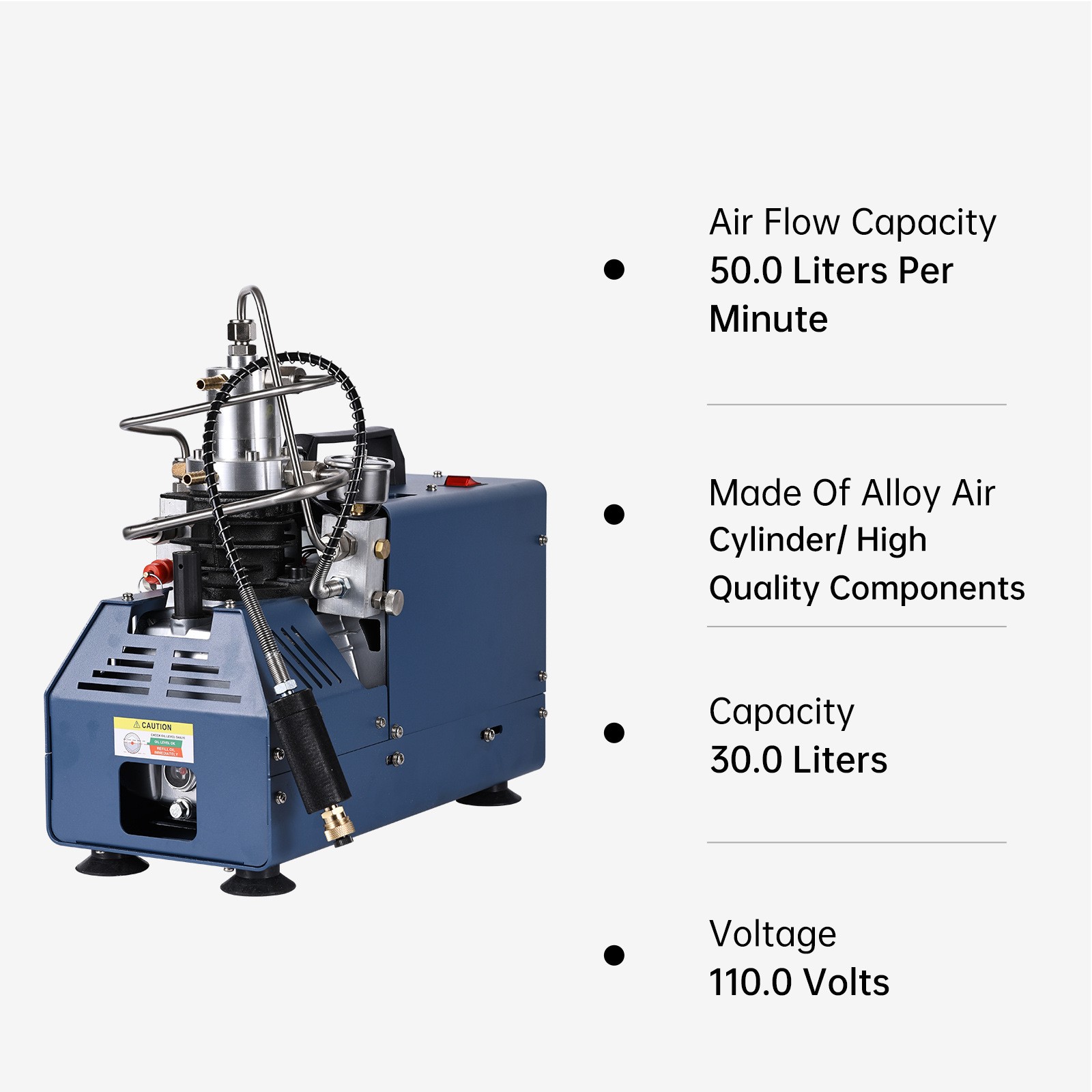 PCP Air Compressor 30Mpa/4500Psi Auto-Stop High Pressure Airgun Pump Diving Tank