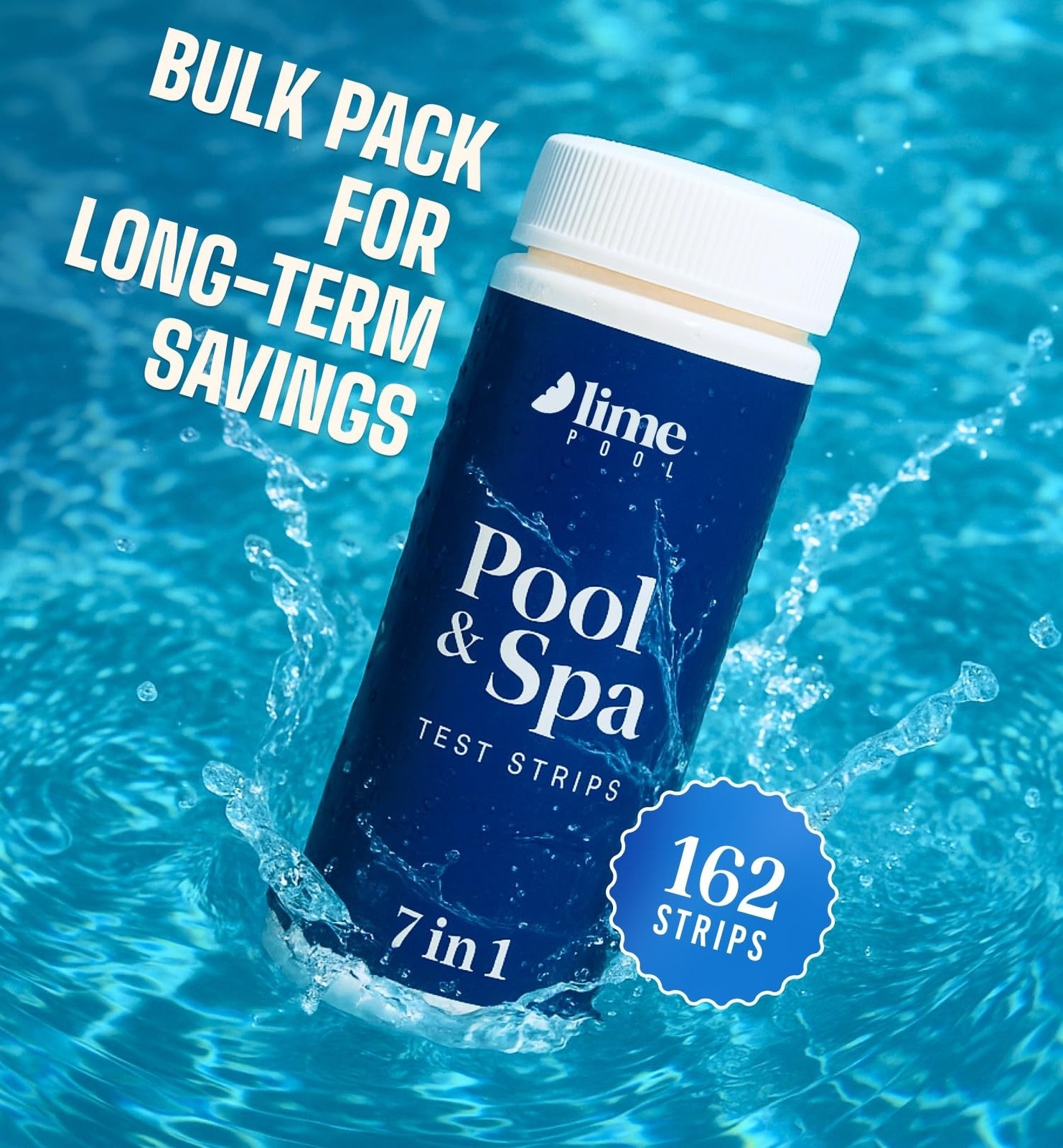 162 Pcs 7-Way Hot Tub, Spa & Pool Test Strips – Accurate Readings in 15 Seconds