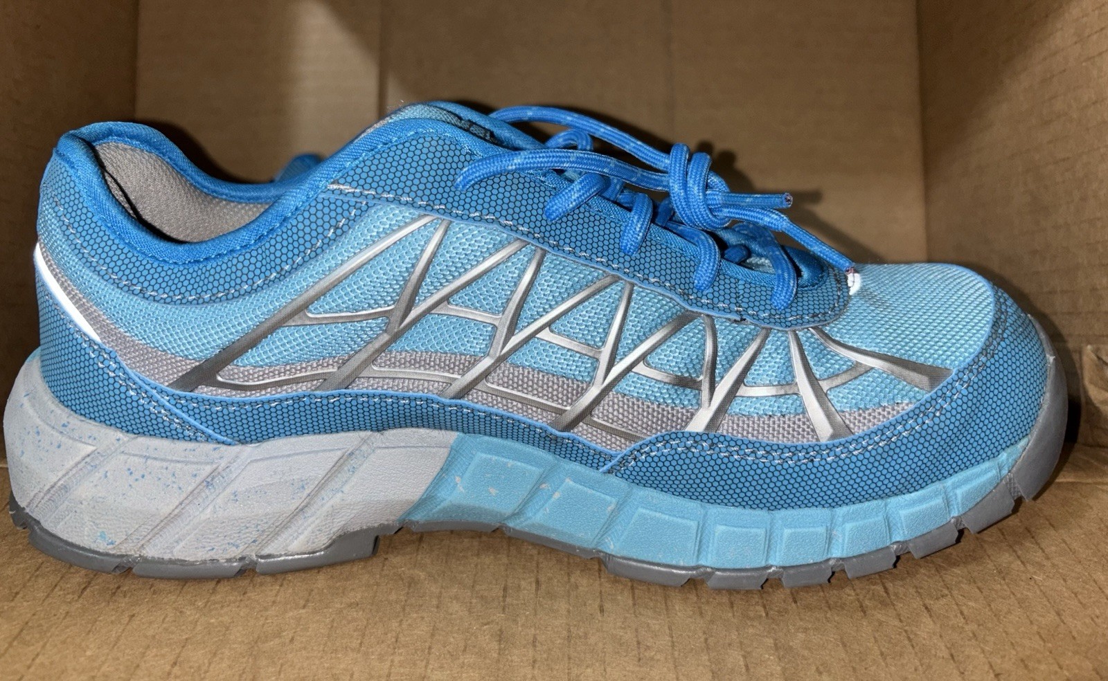 Womens CAT Caterpillar Blue/Gray Steel Toe Ergo SRX Protective Work Shoes SZ 9