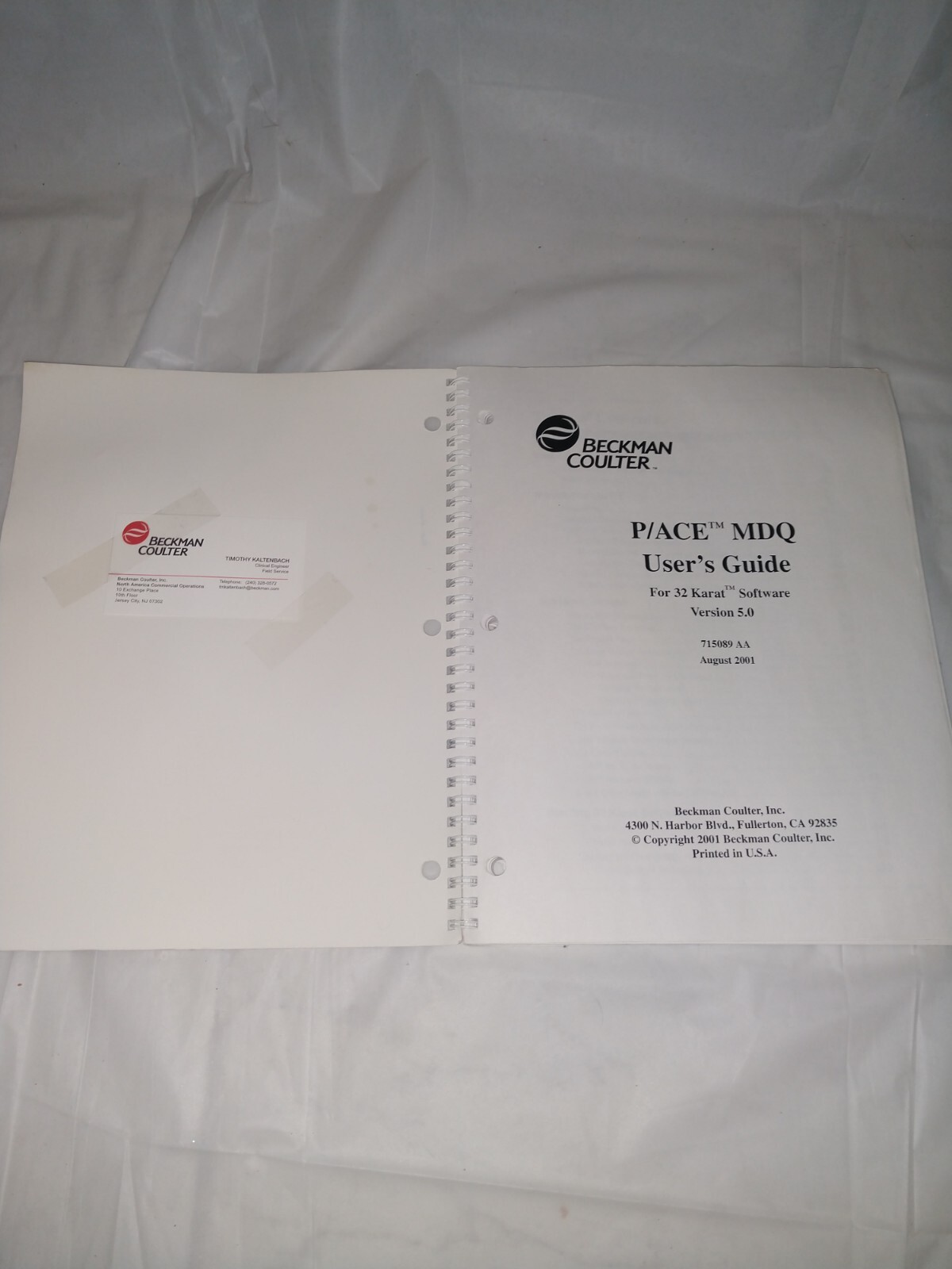 Beckman Coulter User’s Guide P/ACE MDQ for 32 Karat Software Version 5.0