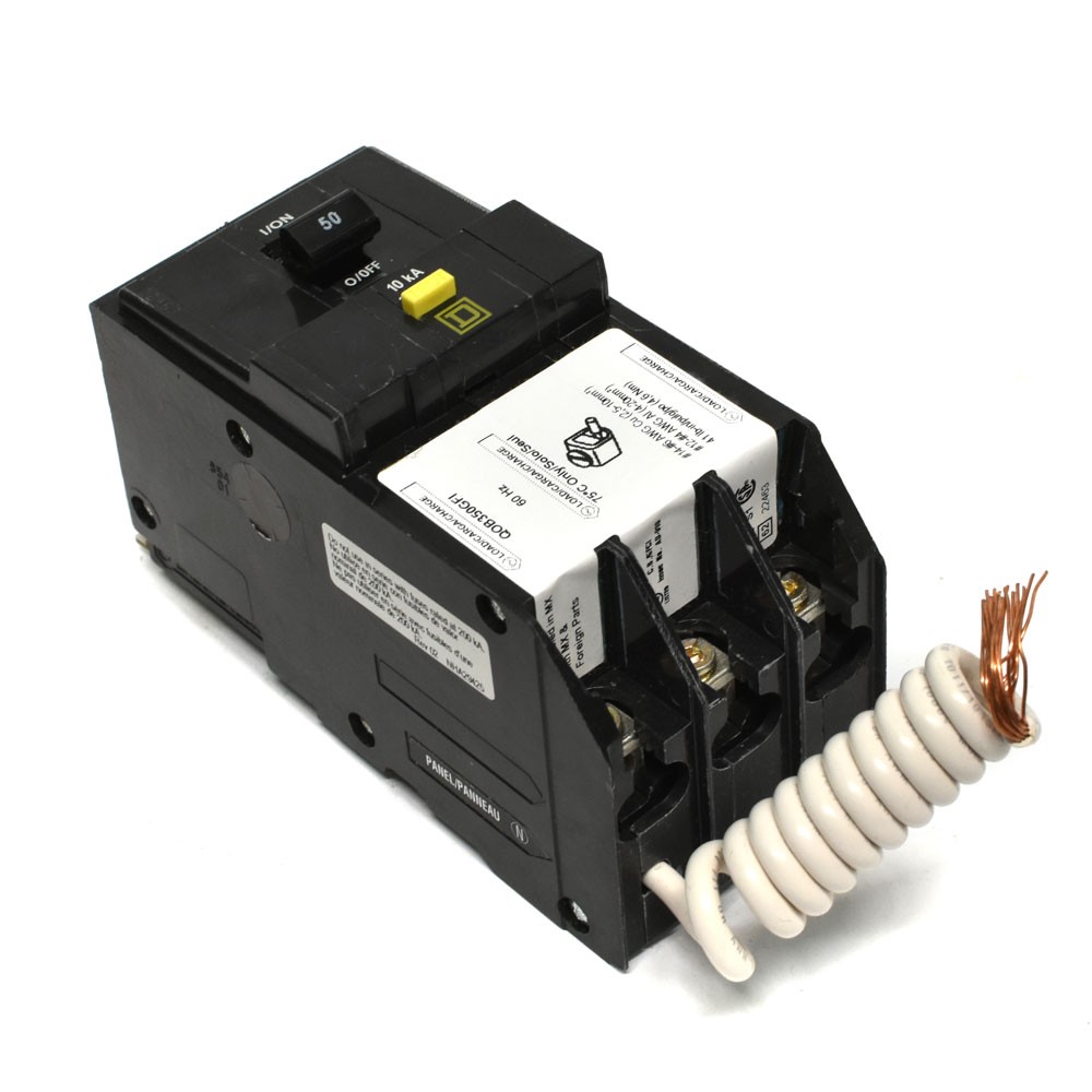 Square D QOB350GFI GFI Circuit Breaker QOB Series 3 Pole 50 Amp 208Y 120VAC 10kA