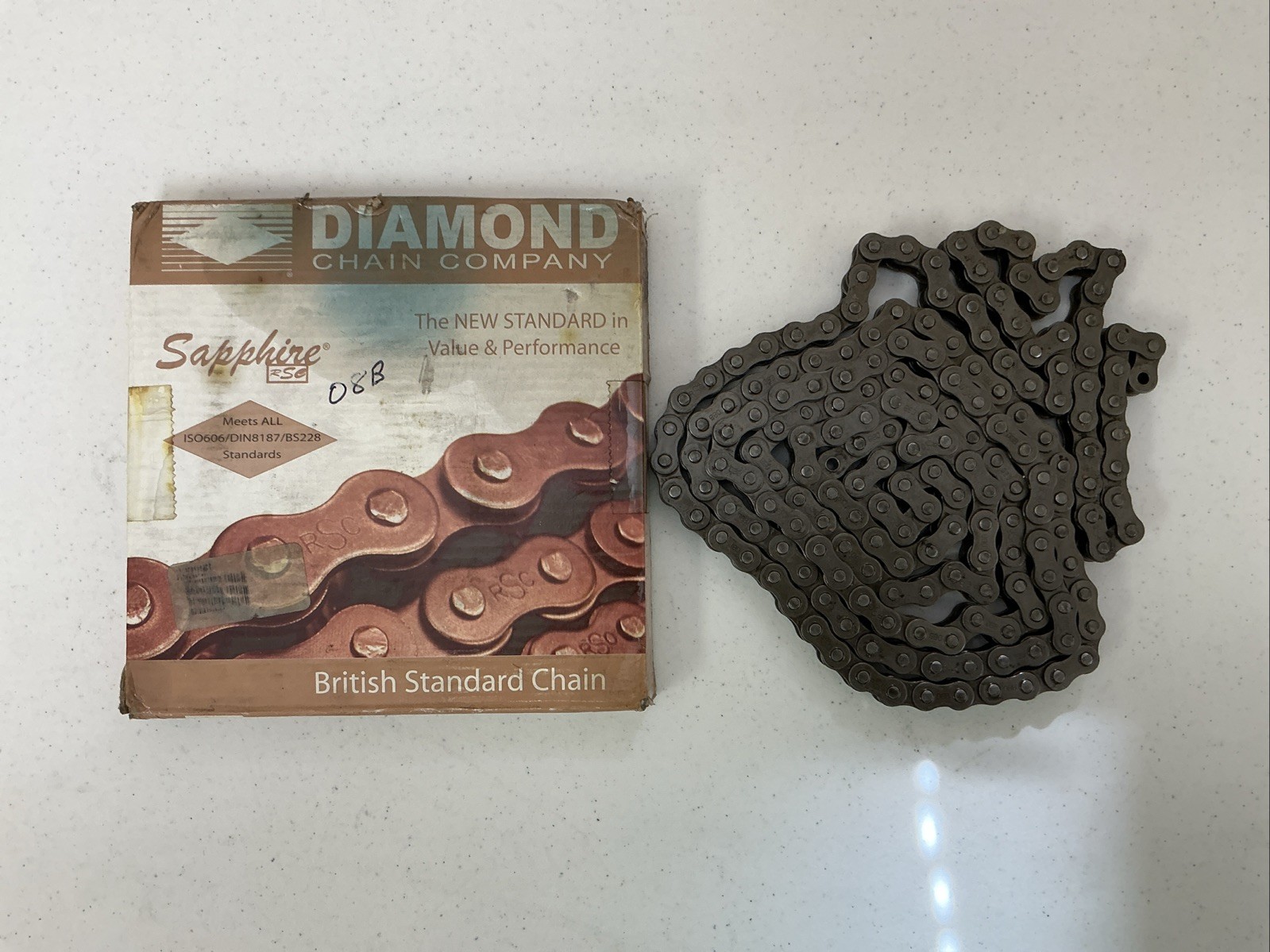 NEW DIAMOND CHAIN CO. 08 B-1 RIV CHAIN 10 FT RSC-08B-1-R-3.05M, FREE SHIPPING