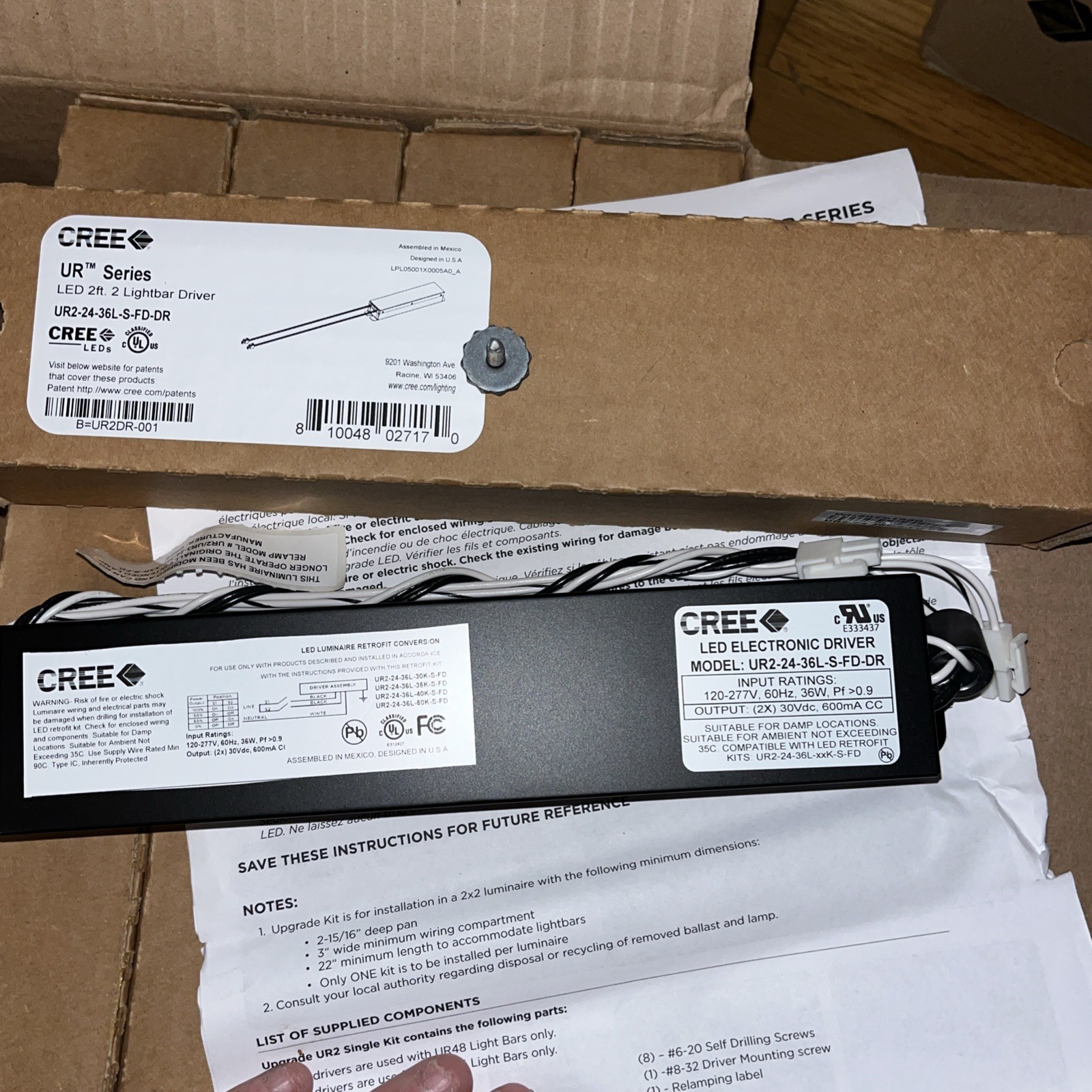 Lot of 10 – CREE UR2-24-36L-S-FD-DR Led 2 Foot 2 Lightbar Driver