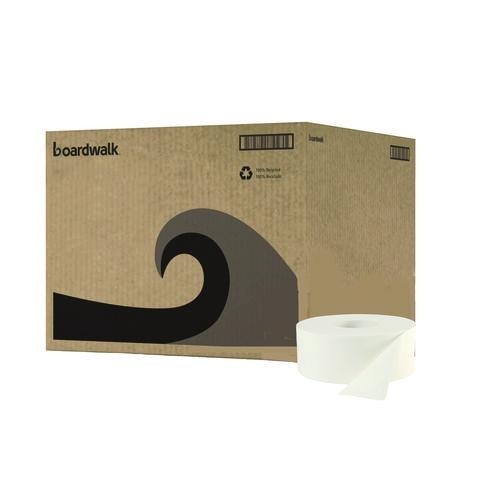 Boardwalk JRT Jumbo Roll Bathroom Tissue, 2-Ply, 3.3 » x 1,000 ft, 12 Rolls/CT