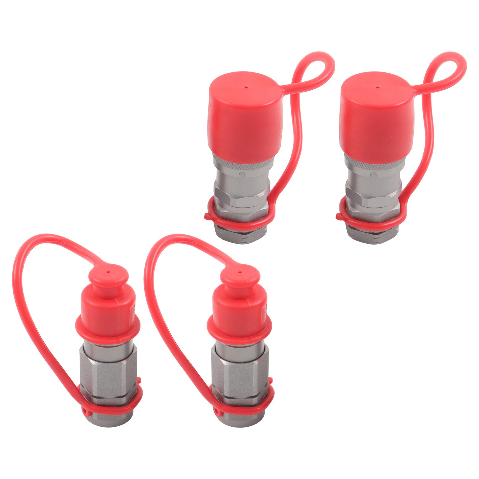 2 Pcs 3/8″ Flat Face Hydraulic Quick Disconnect Coupling Set 3/8″ NPT Thread