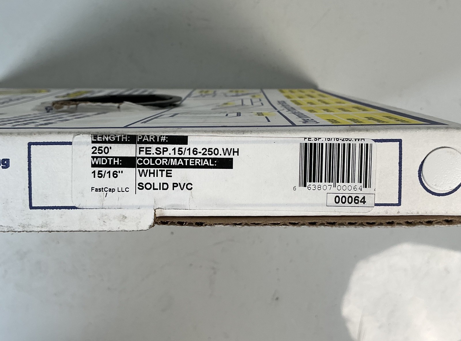 FastCap FastEdge Peel & Stick Edge Tape 15/16″ x 250′ Roll White