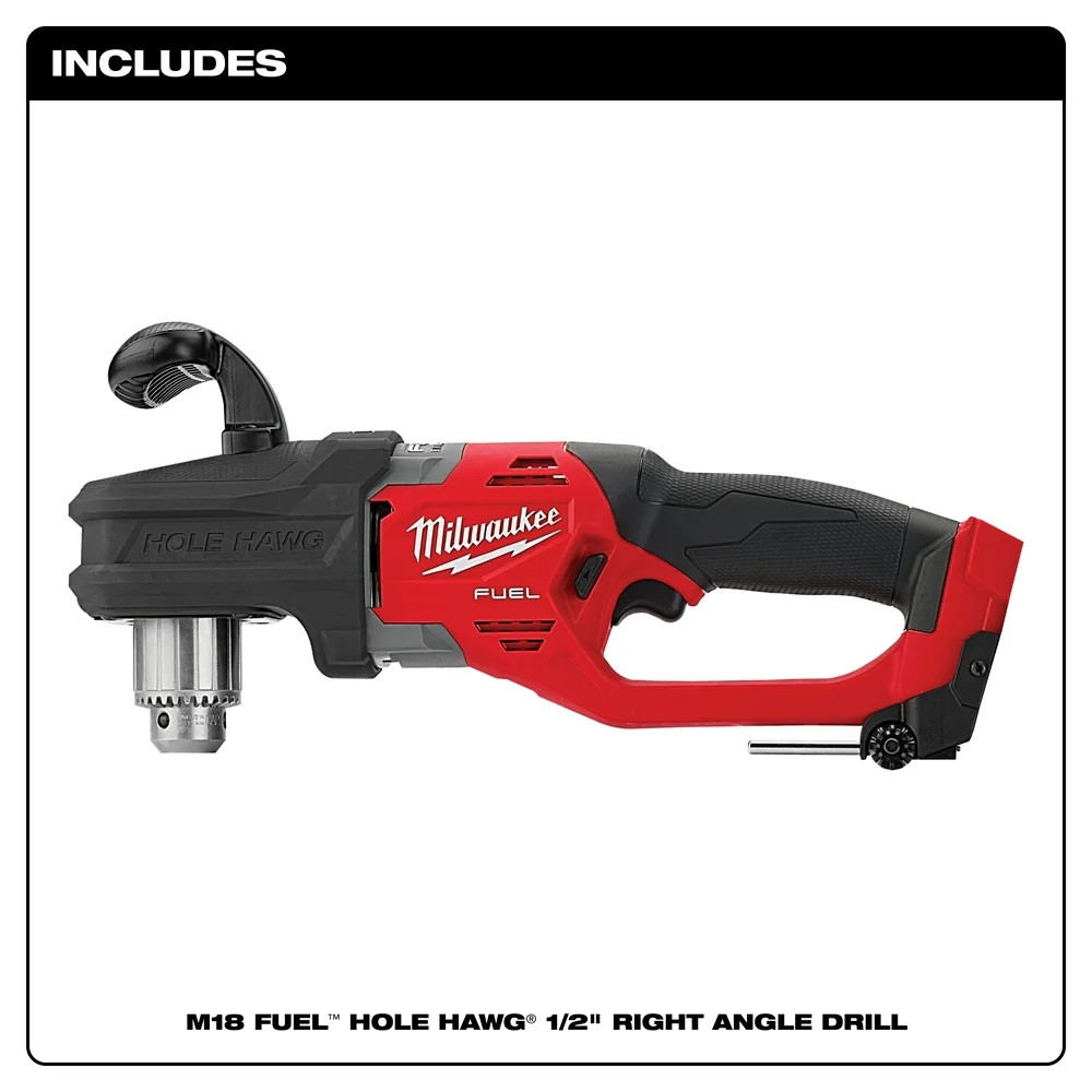 Milwaukee 2807-80 M18 FUEL 18V 12″ HOLE HAWG Right Angle Drill -Bare Tool -Recon