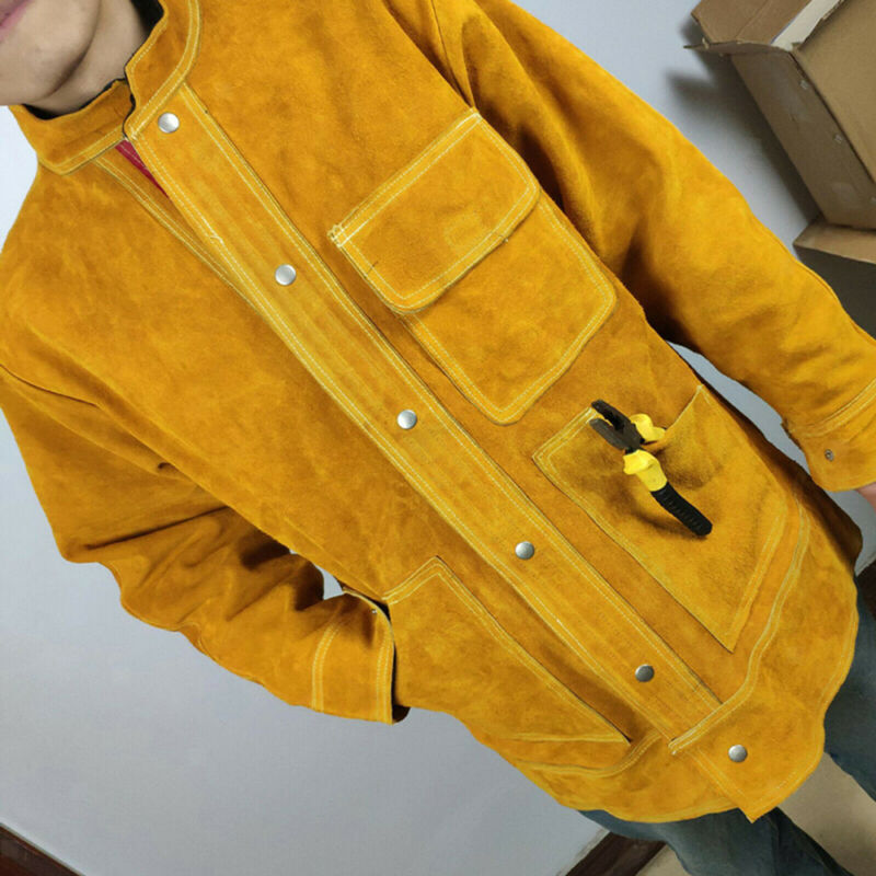 Leather Welding Work Jacket Split Welder Jacket Clothes For Men Women XXXL Size