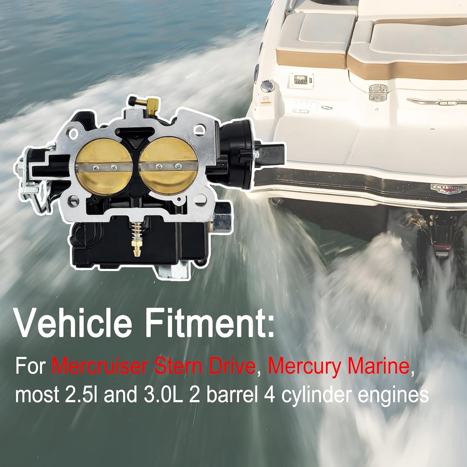 8M0045397 Marine Carburetor 2 Barrel Fit for Mercruiser 3.0 2.5L Carburetor 4CYL