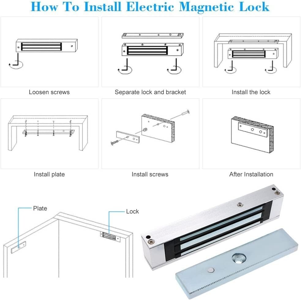 12V Electric Magnetic Door Lock Electromagnetic 540KG (1200LB) Access Control