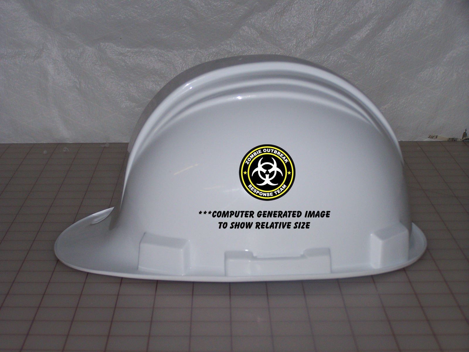 3 – Zombie Outbreak Response Team Tool Box Hard Hat Helmet Sticker Yellow H123