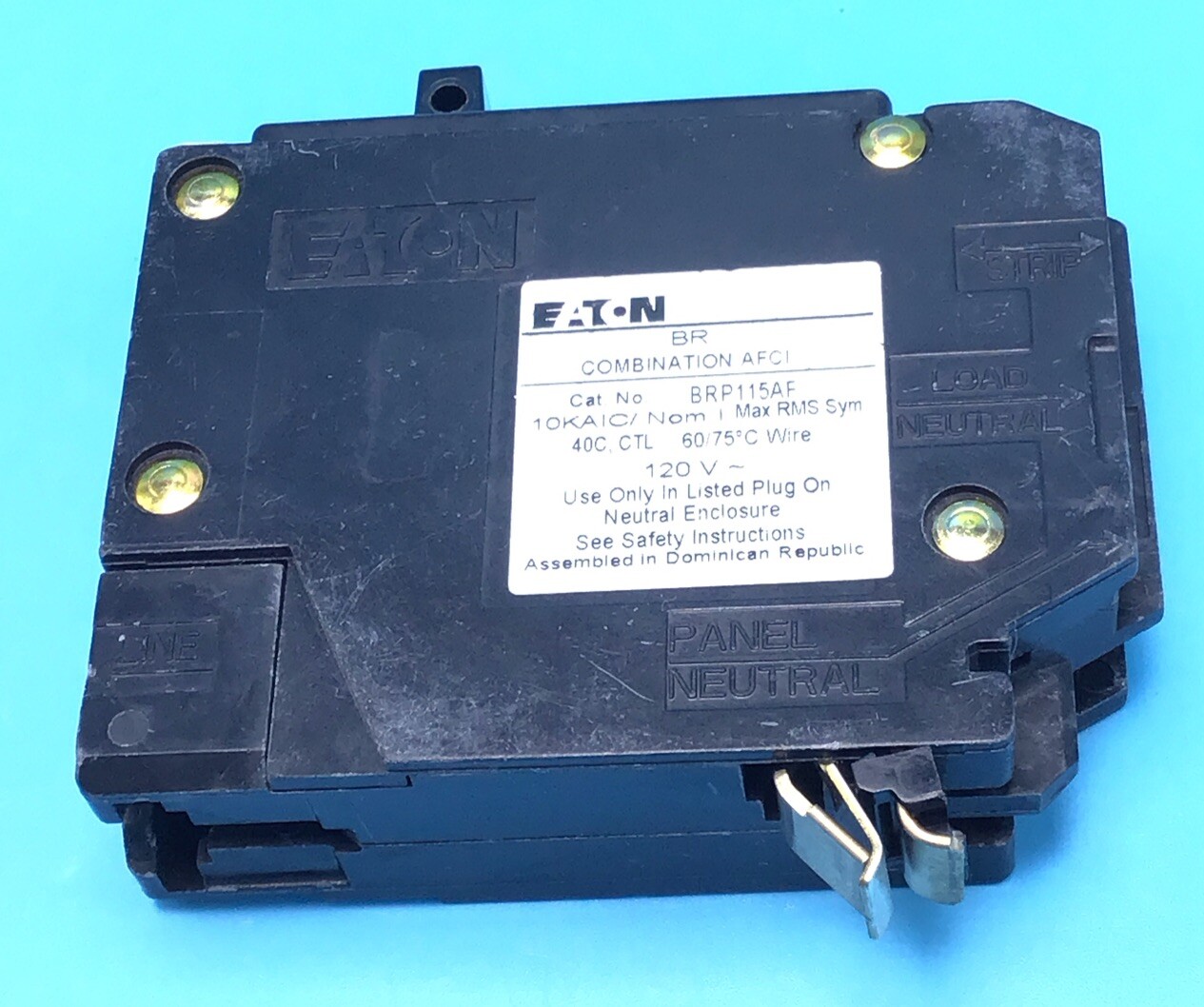New Circuit Breaker Eaton BRP115AF 15 Amp 1 Pole 120V AFCI Plug-On Neutral @@