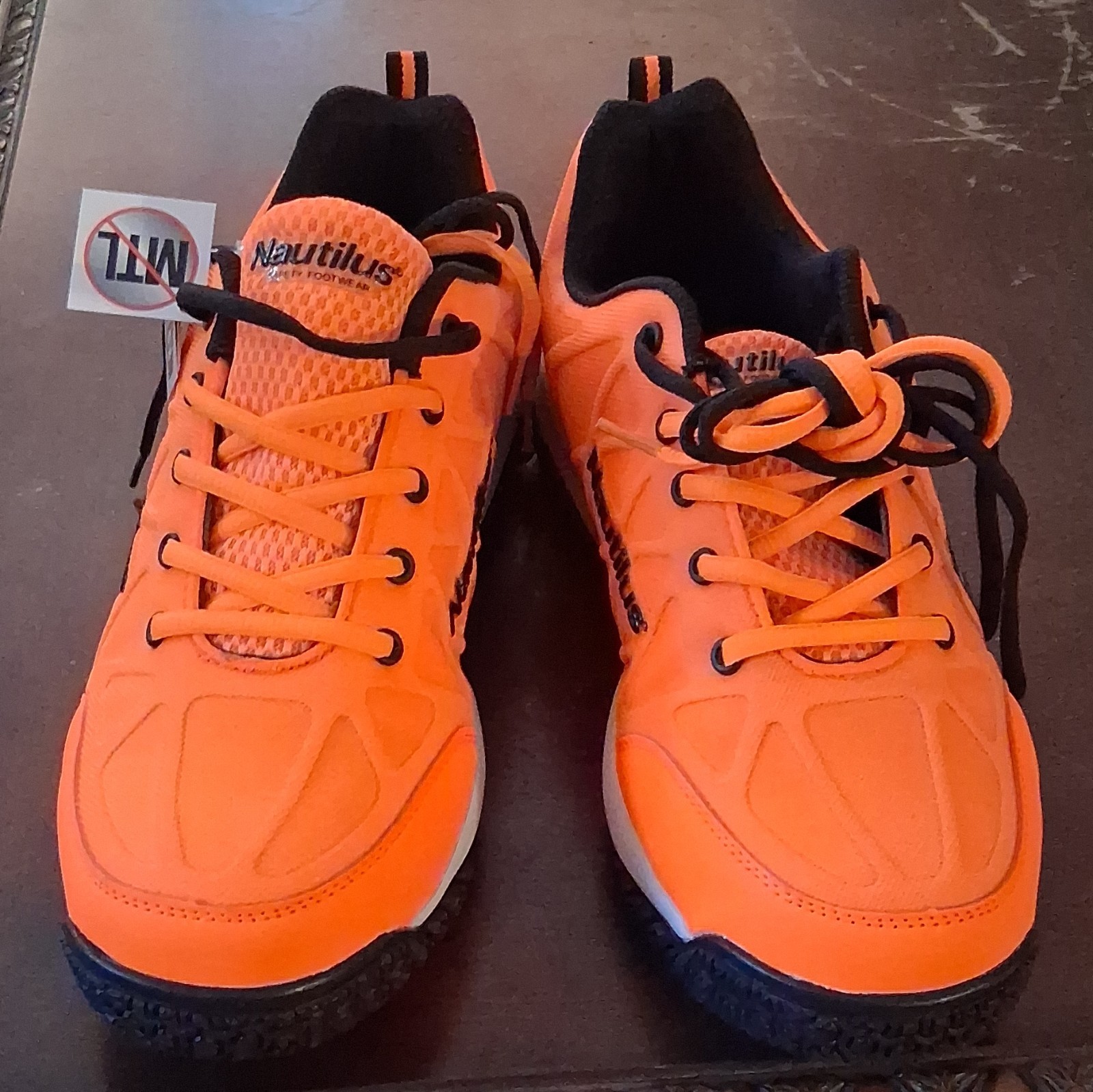 Nautilus Orange Lace-Up Industrial Work Shoes – Size 9.5 W Safety Work Footwear
