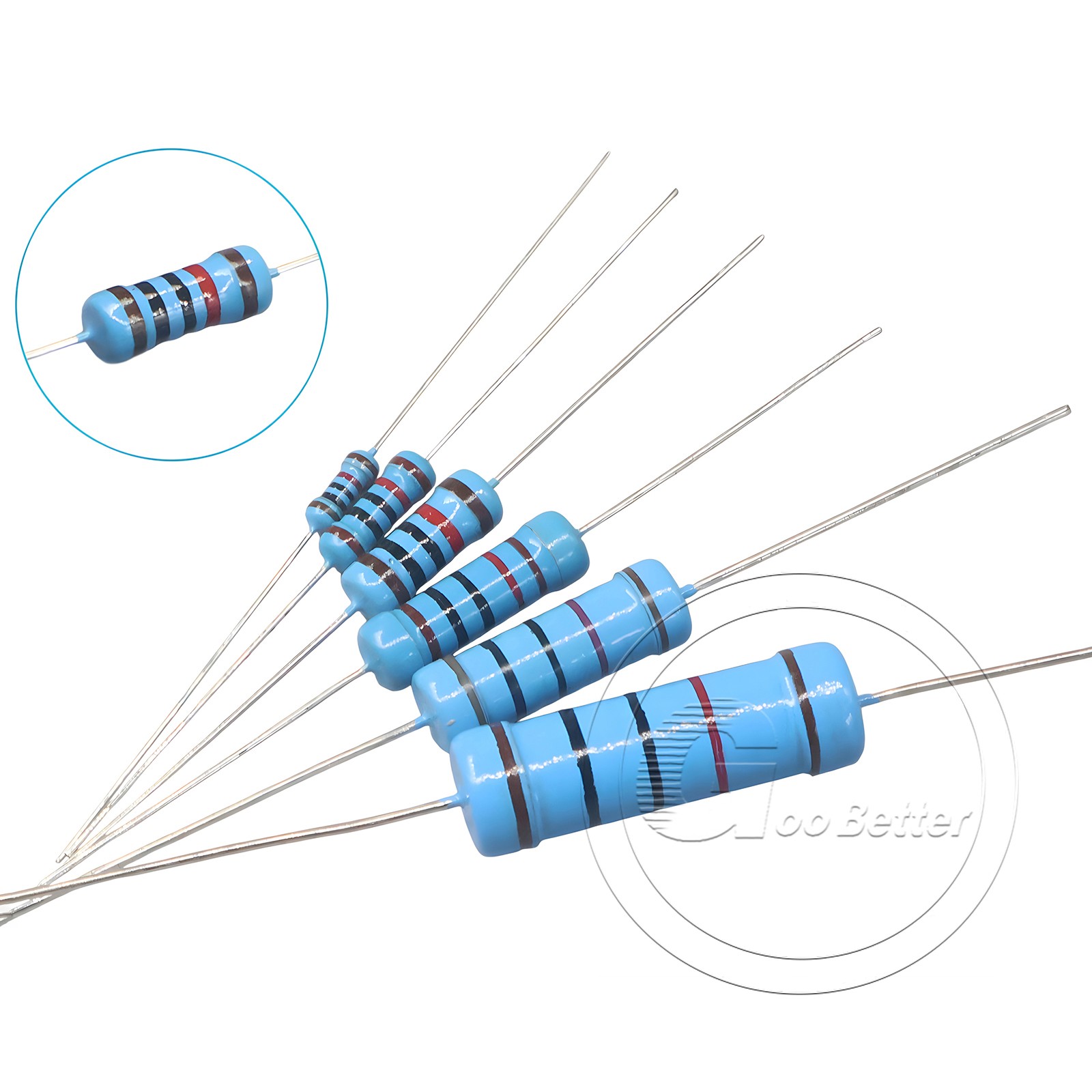 1/4W Metal Film Resistors 0.1% tolerance 1 ohm to 10M ohm available 20 pack