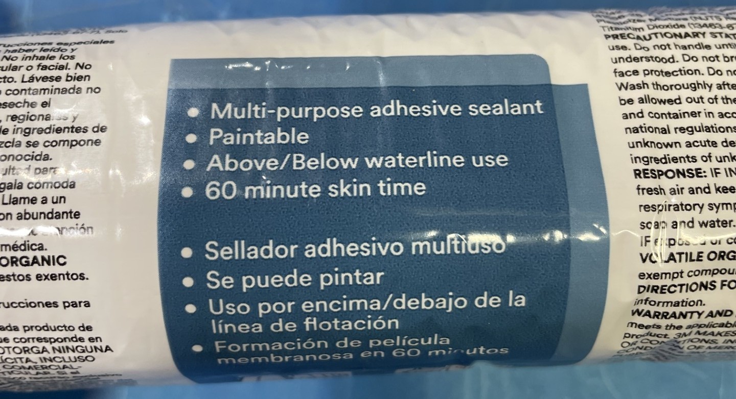 3M 550FC Polyurethane Adhesive Sealant, 600 ml, Fast Cure, Black -Lot of 3 Tubes