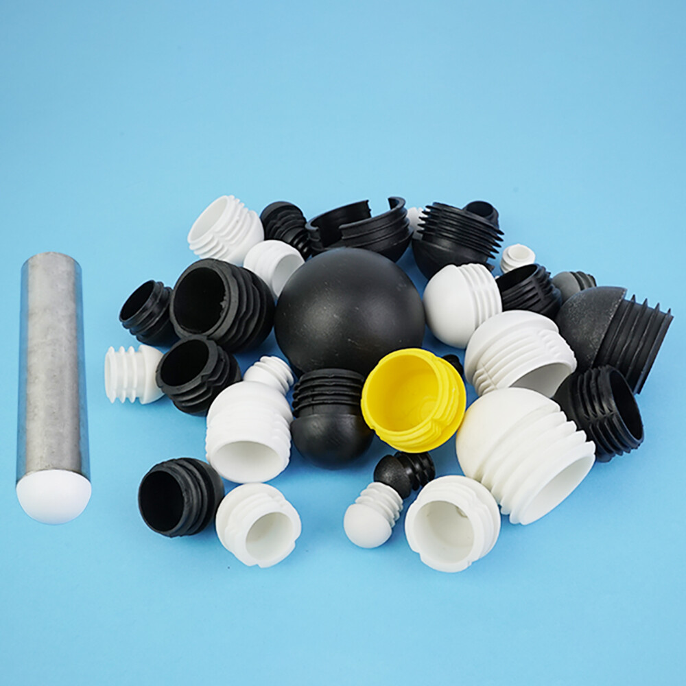 Domed Round Plastic Blanking End Cap Caps Tube Pipe Inserts Black/White 16-76mm