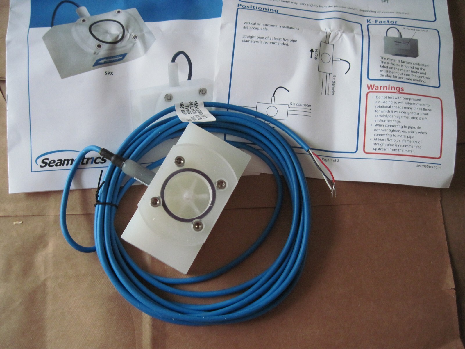 Seametrics SPX-100-01-25 Single Jet Low Flow Meter, 1″ FNPT, Ceramic Shaft