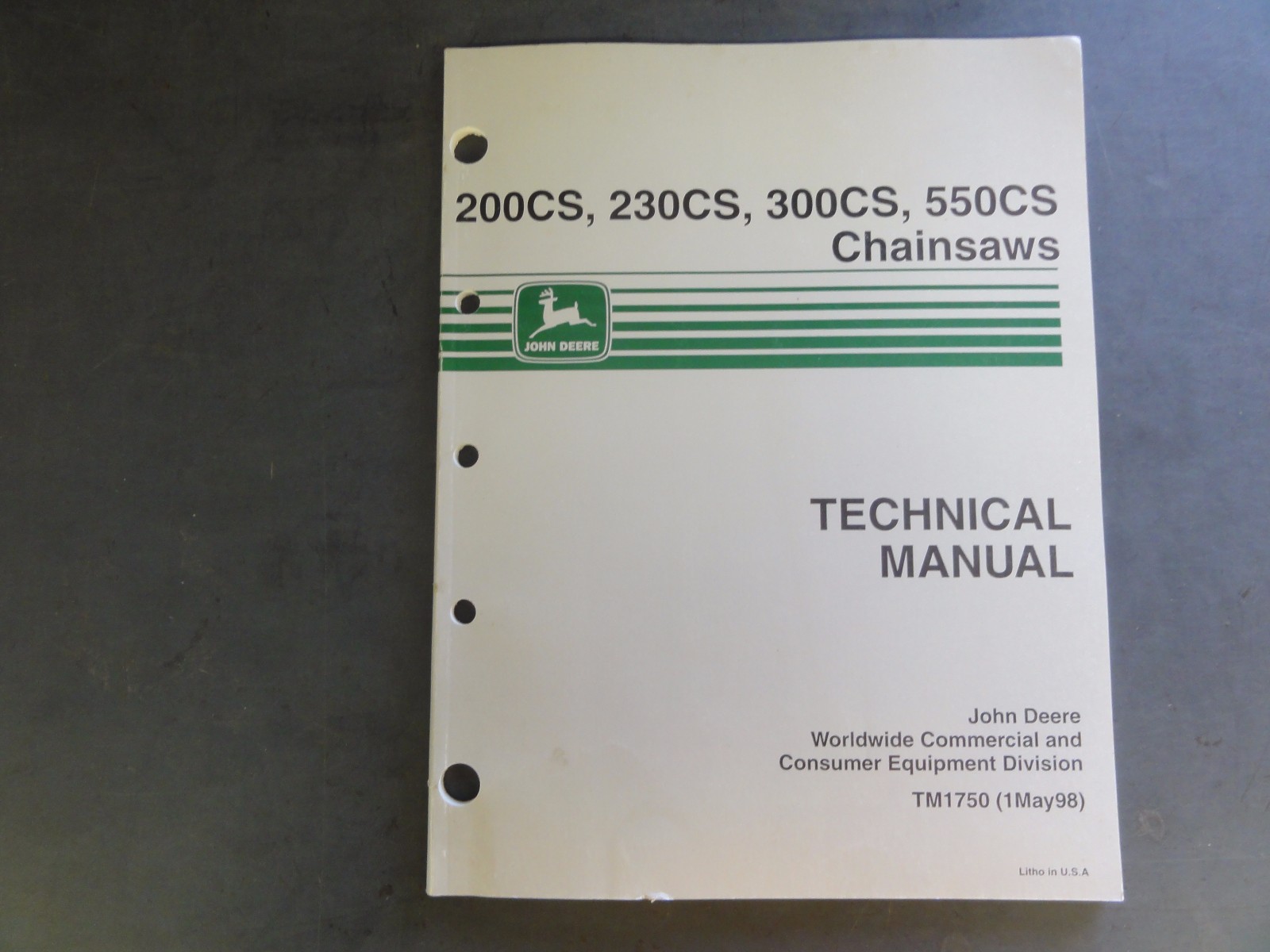 John Deere 200CS 230CS 300CS 550CS Chainsaws Technical Manual TM1750