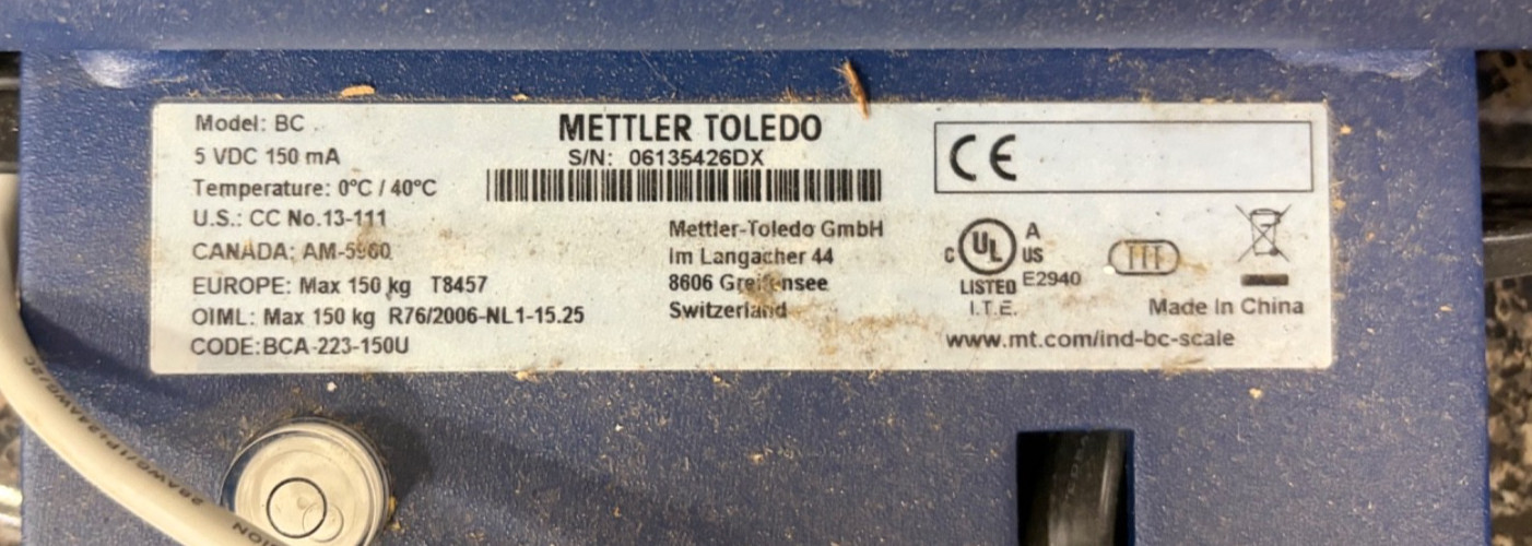 Mettler Toledo BC BCA-223-150U 150 lb Digital Shipping Bench Scale Remote LCD