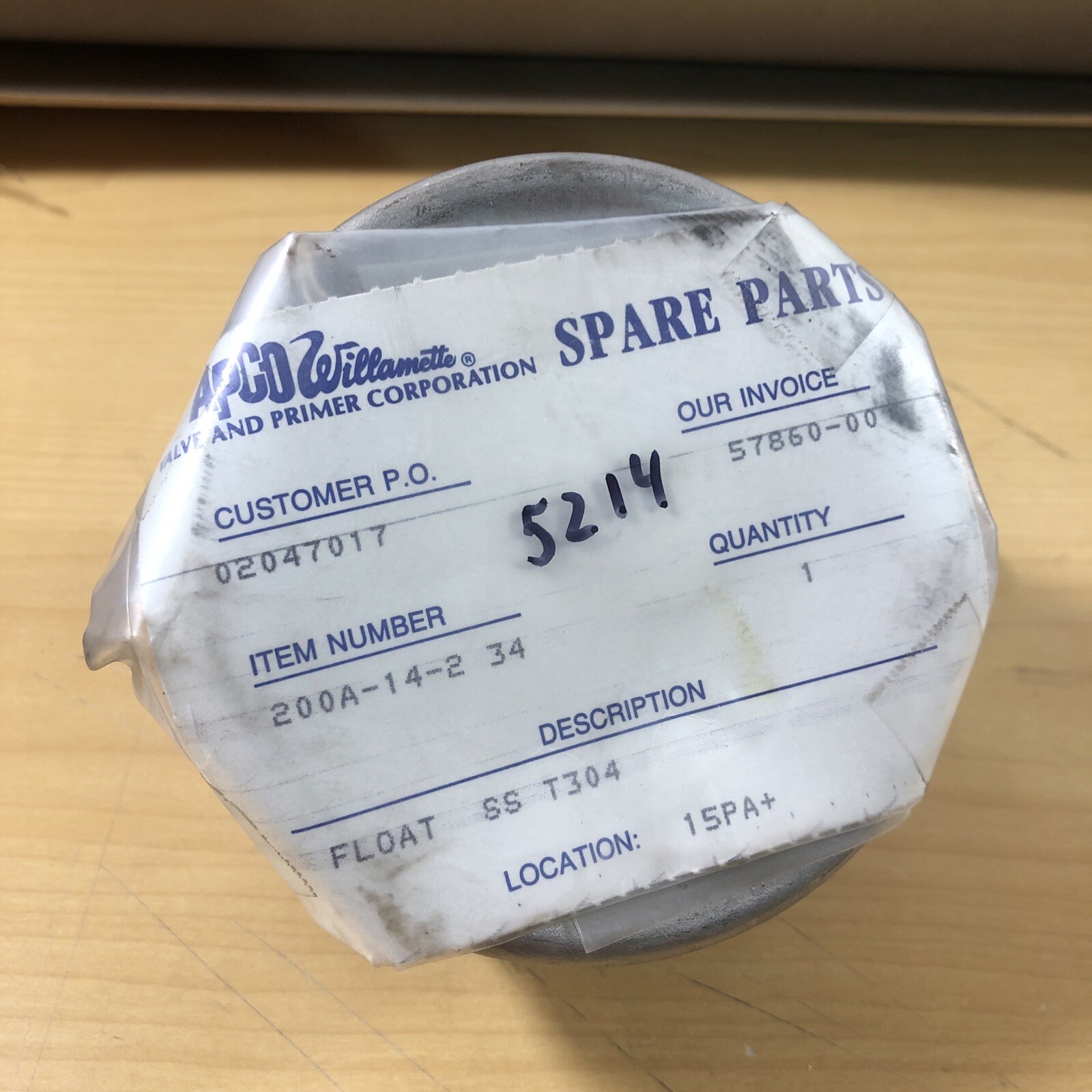Apco Willamette 200A-14-2 T304 SS Float (5214)