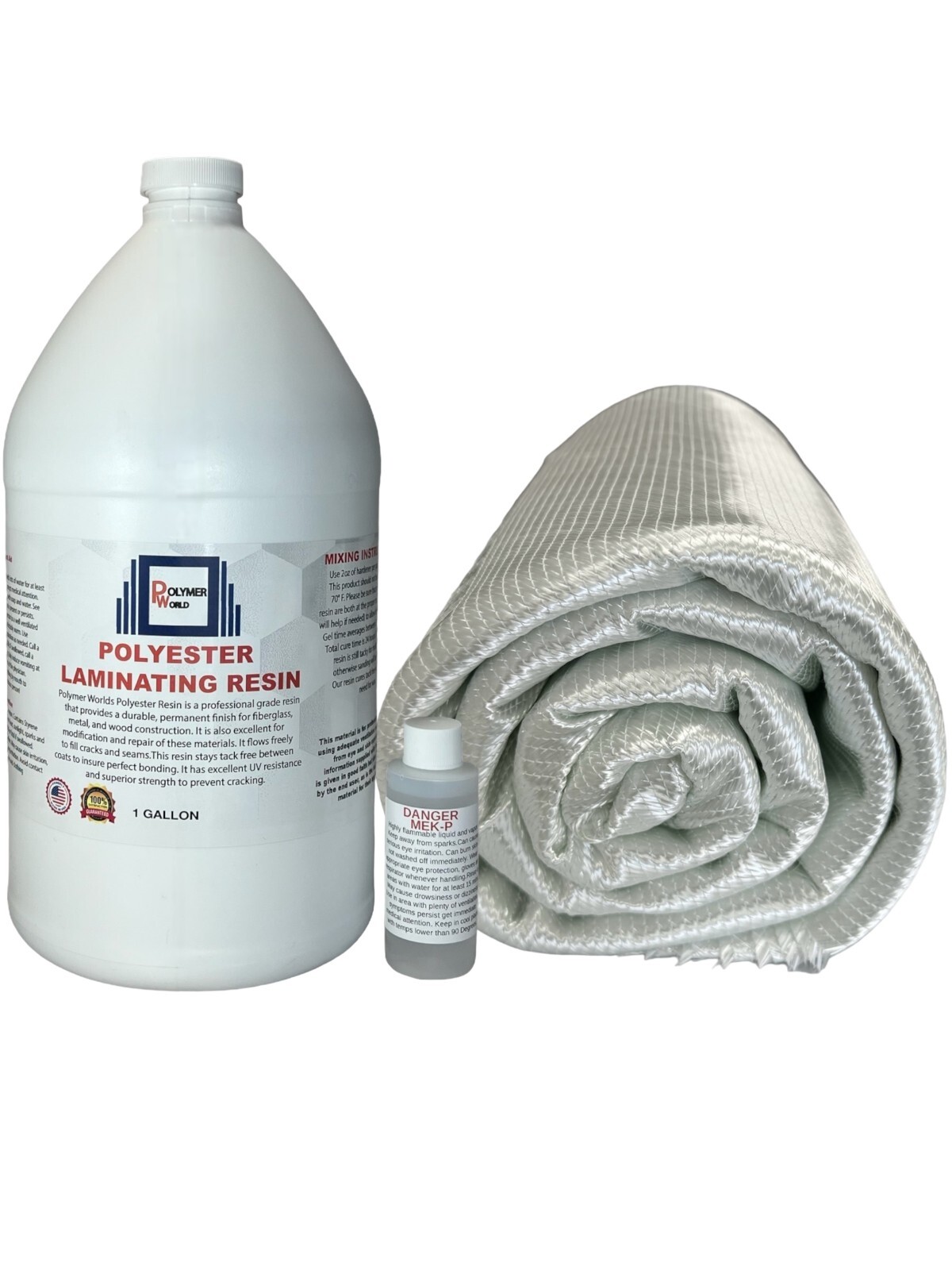 Fiberglass Repair Kit 1 Gal of Polyester Resin 1708x38x5 Yard Biaxial Cloth
