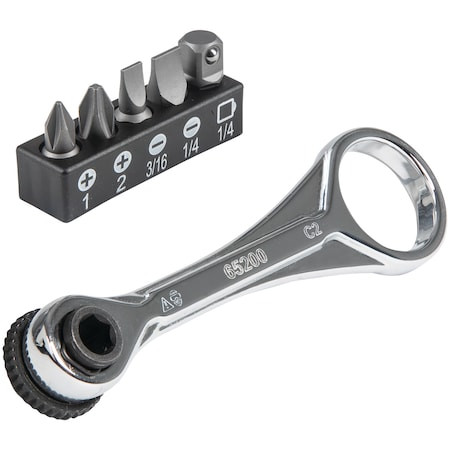 Klein Tools 65200 1/4 In Drive 72 Geared Teeth Hand Ratchet