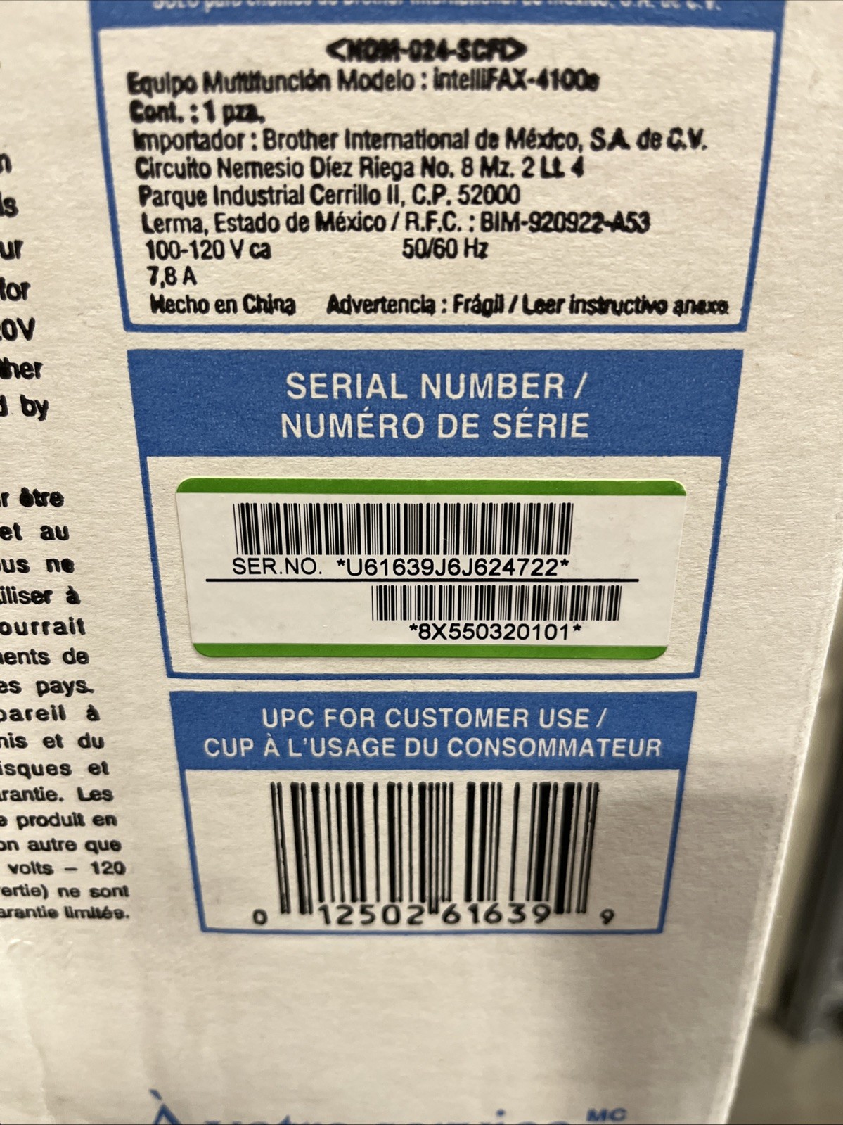 Brother IntelliFAX 4100e Business Class Laser Fax Machine FACTORY SEALED