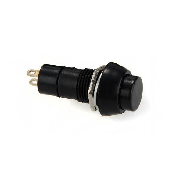 2x Black Push Button Switch Latching Bolt ON/OFF Car DC 12V/5A AC 125V/3A 250V