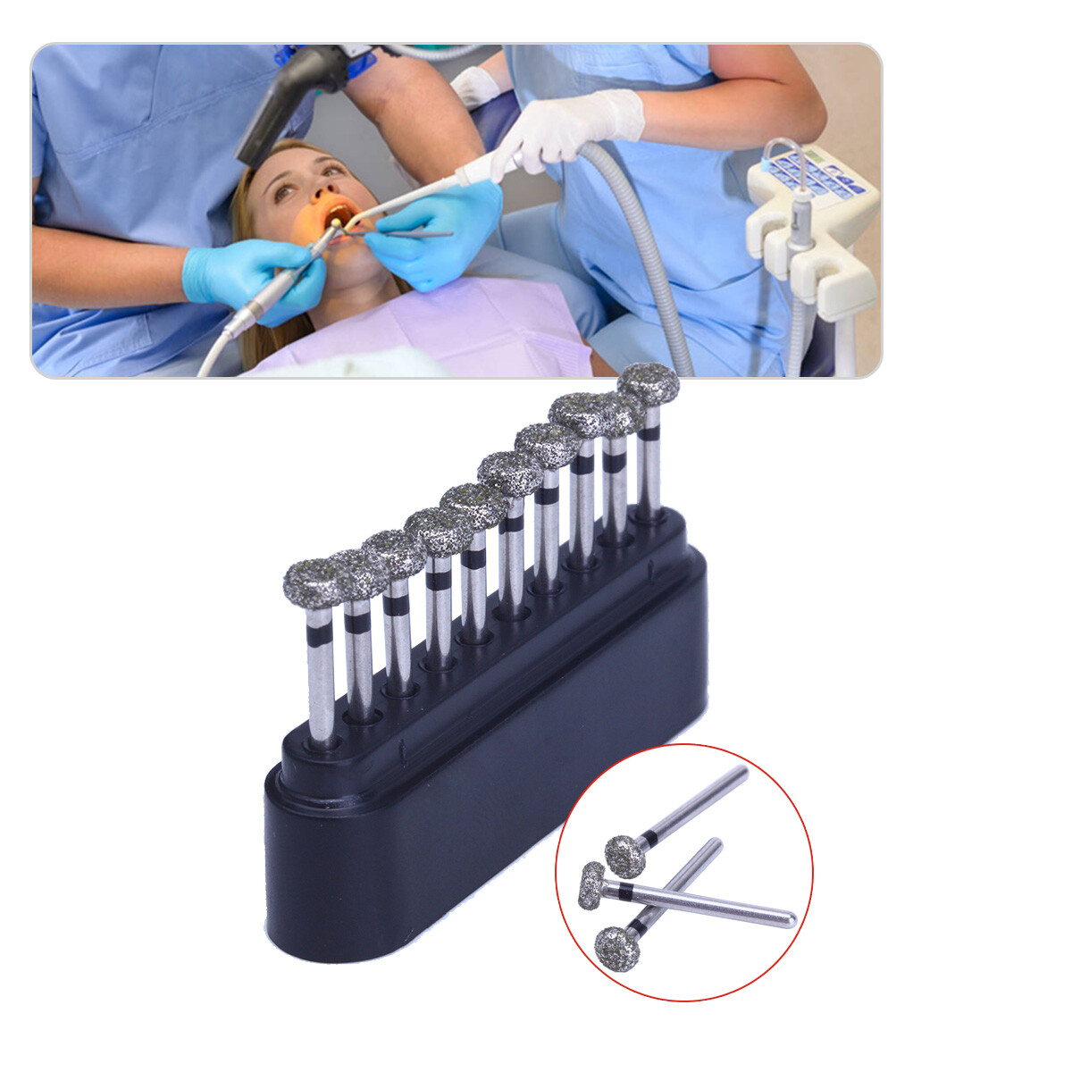 10pcs/pk Dental FG Diamond Burs WR-13S Circular Wheel For High Speed Handpiece