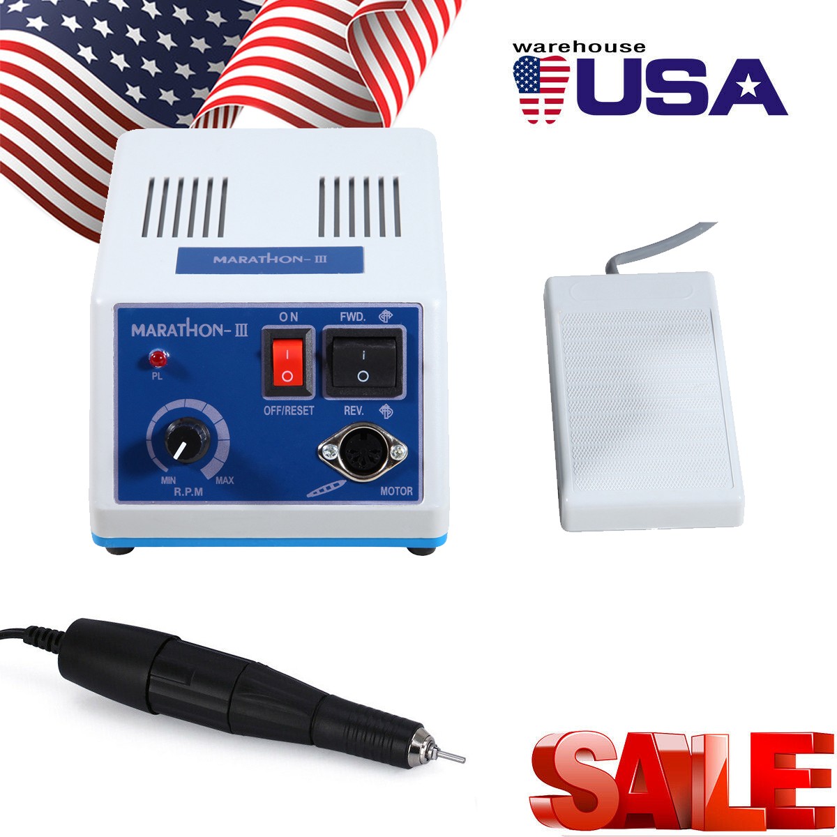 USA Dental Lab Marathon Drill Micro Motor Polisher & 35K RPM Polishing Handpiece