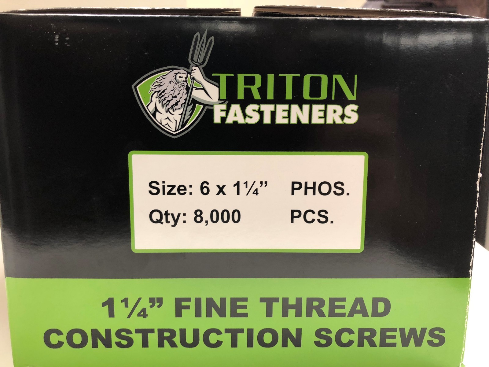 1-1/4″ x #6 Fine Thread Bugle Head Drywall Screws Black Phosphate (8000)