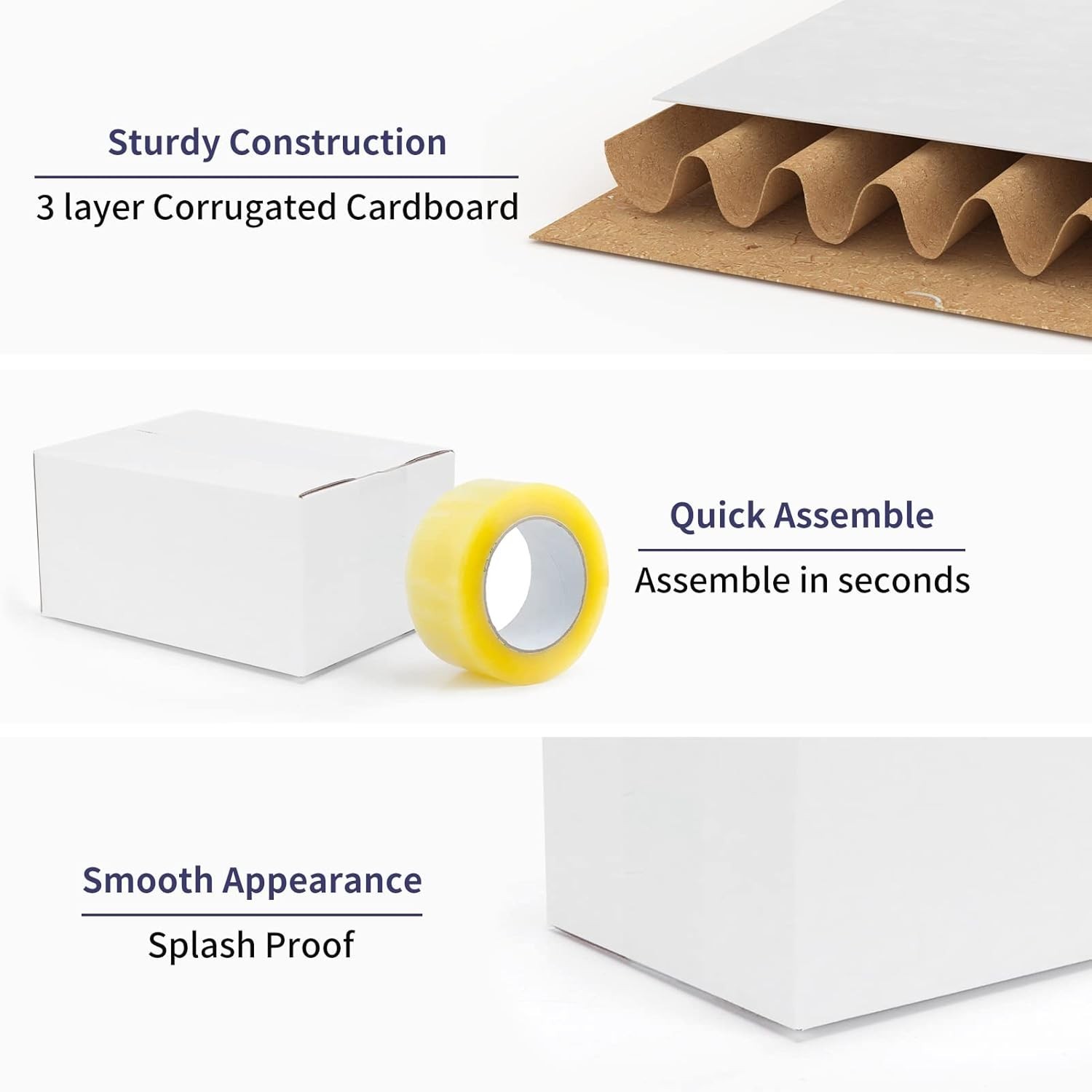 40 Pack Small Shipping Boxes 8x6x4 Inches, White Corrugated Cardboard Mailing…