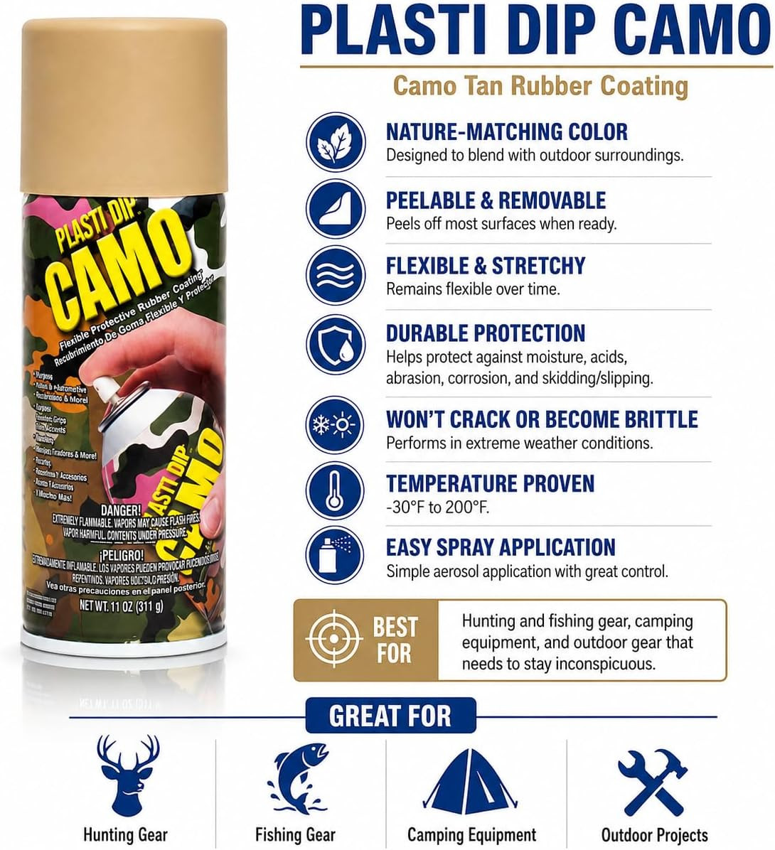 11215-6 Plasti Di Tan Camo Plati Dip Spray, Size 1