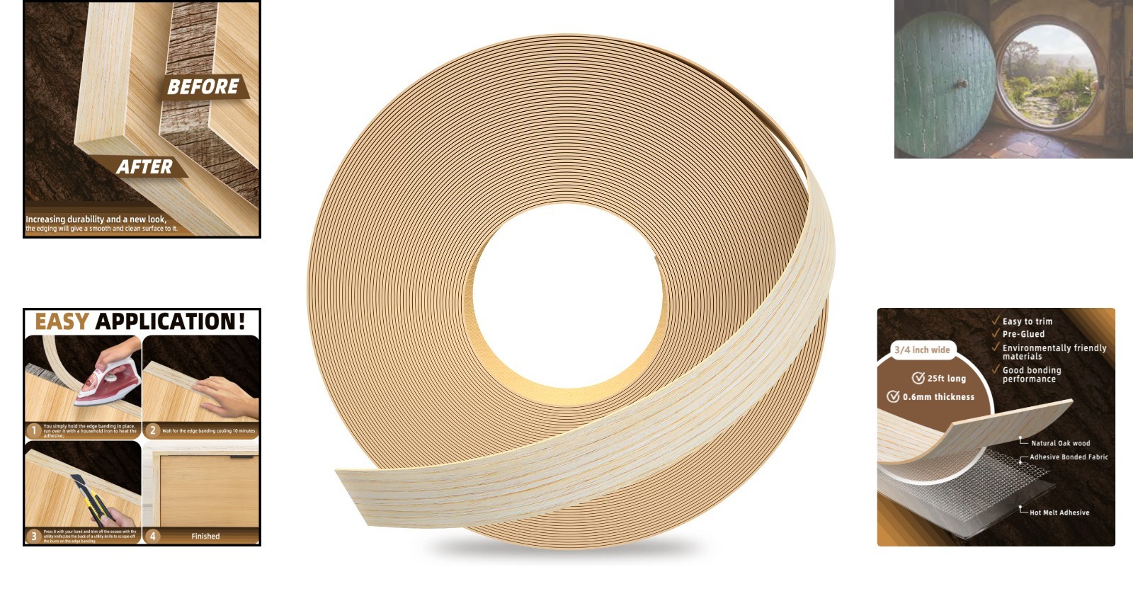 High-Quality 3/4″ x 25ft Oak Edge Banding – Versatile Solution for DIY Projects