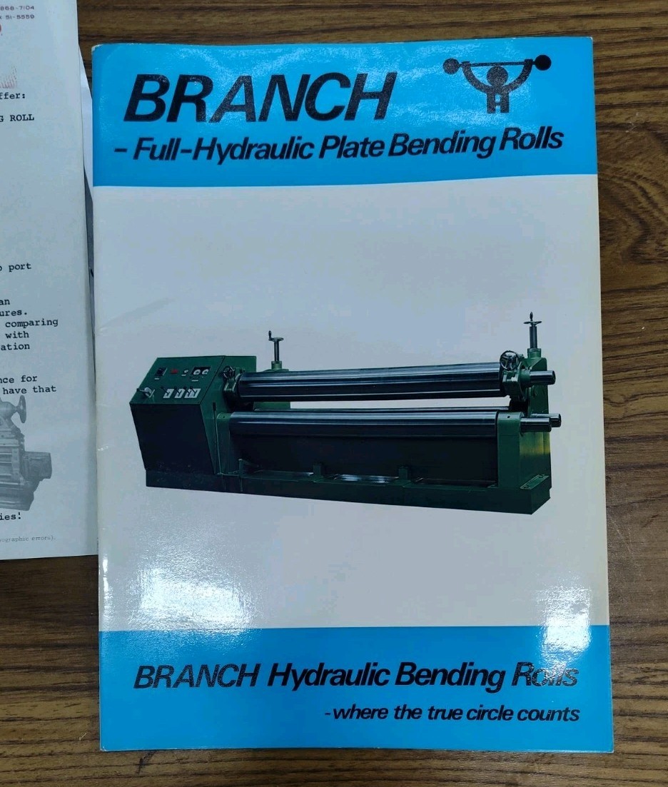 Branch Hydraulic Bending Rolls Denmark Brochure Industrial Machinery W/ Photo