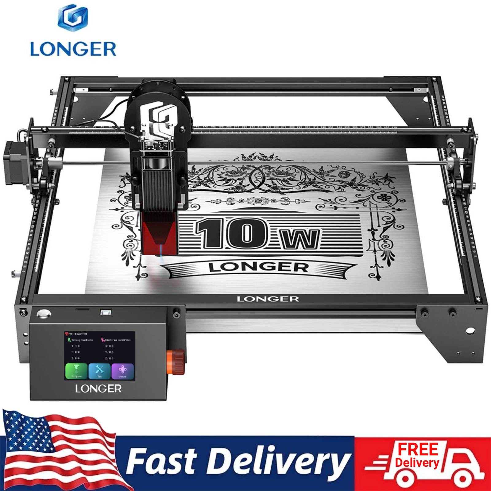 Longer RAY5 10W Laser Engraver Laser Cutter with App Offline Control DIY NEW