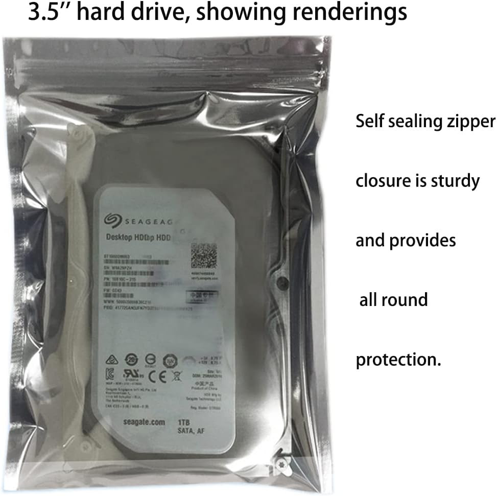 50pcs 5.9×7.8in/15x20cm Anti Static Bags, Premium Resealable Antistatic Bags for