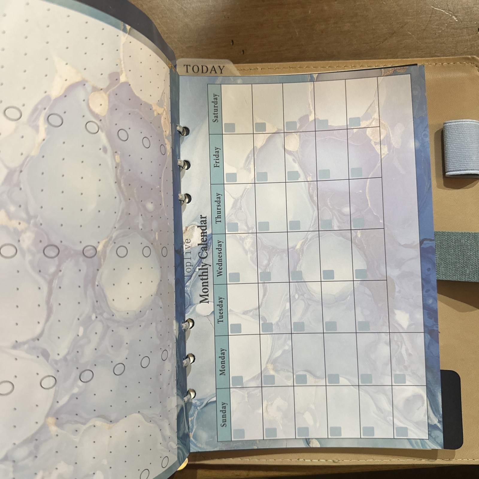 A5 Binder 6 Ring, Refillable Notebook Planner Cover, Small Organizer Mixed Paper