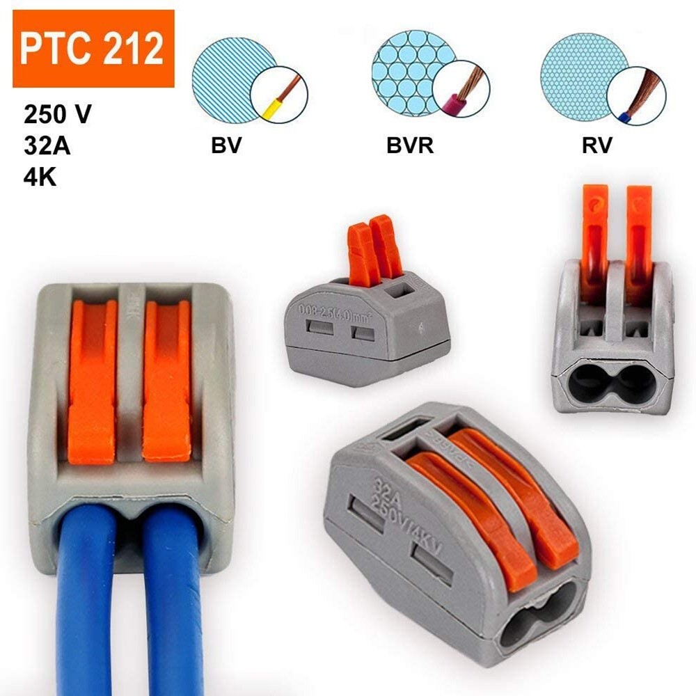 2/3/4/5/8-Port Way Reusable Spring Lever Terminal Block Cable Wire Connector