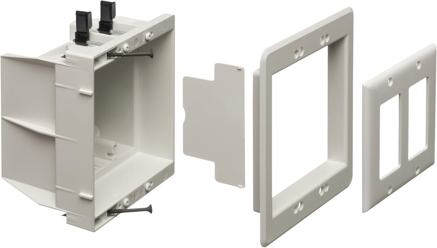 White Recessed Mounting Box for Electrical Outlets