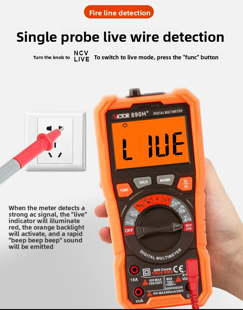 Digital Multimeter Auto Range AC DC Voltage Tester High Precision Multi Meter