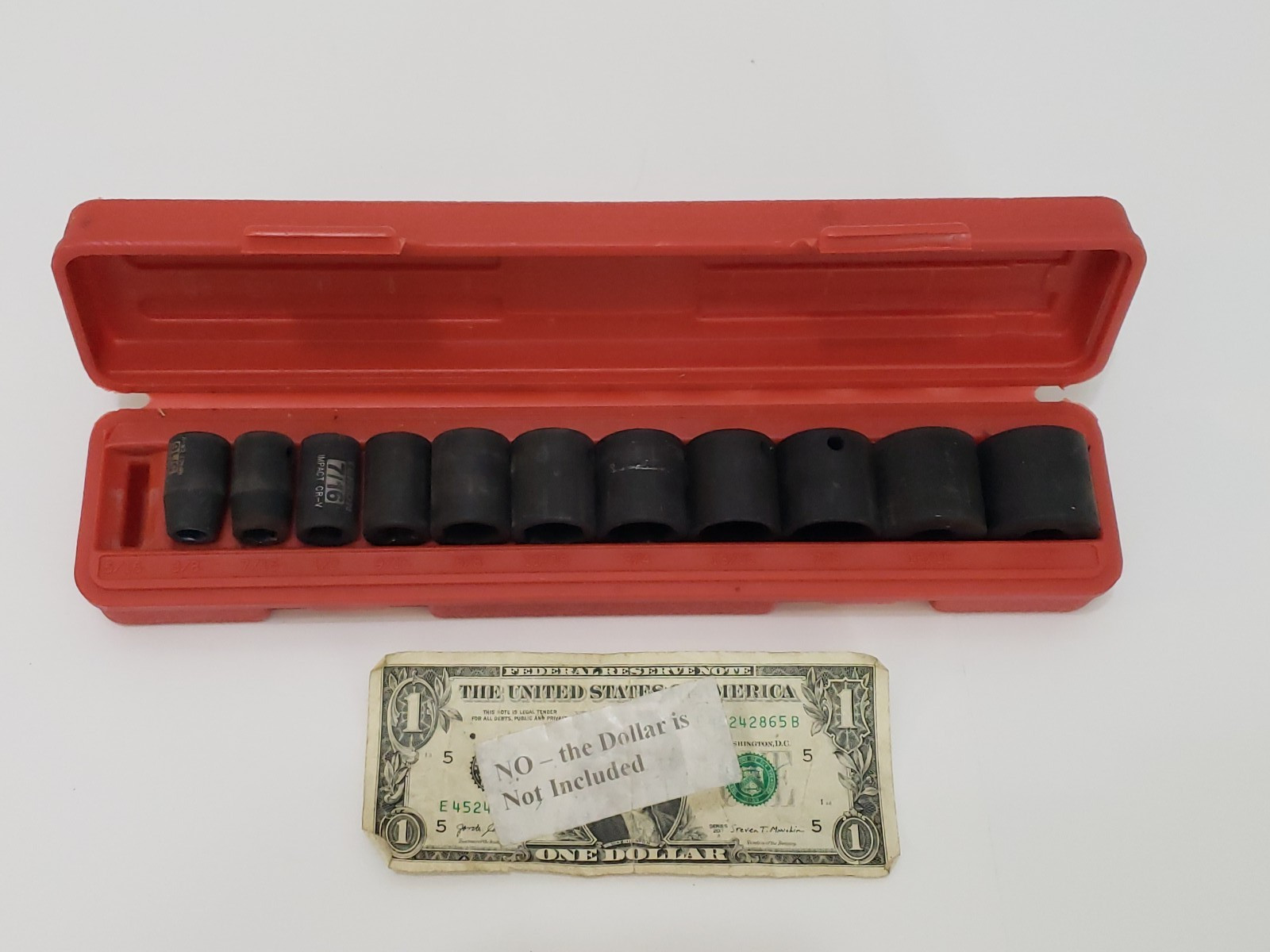 Tekton 3/8 Inch 6 Point Impact Socket Set 11 Piece – Standard SAE – MISSING 9/16