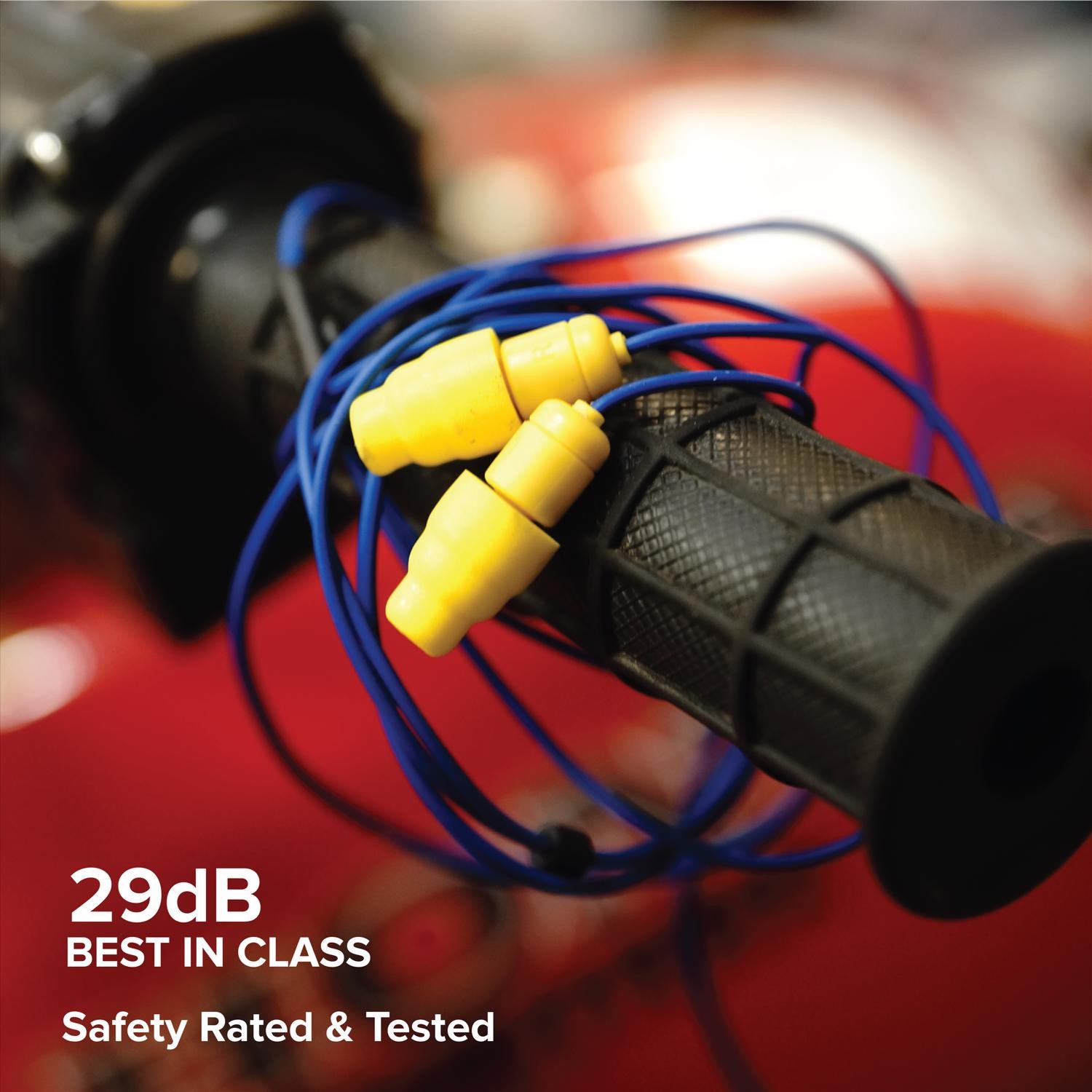 Plugfones Guardian Earplug / Earbud Hybrid – Blue Cable and Yellow Plugs
