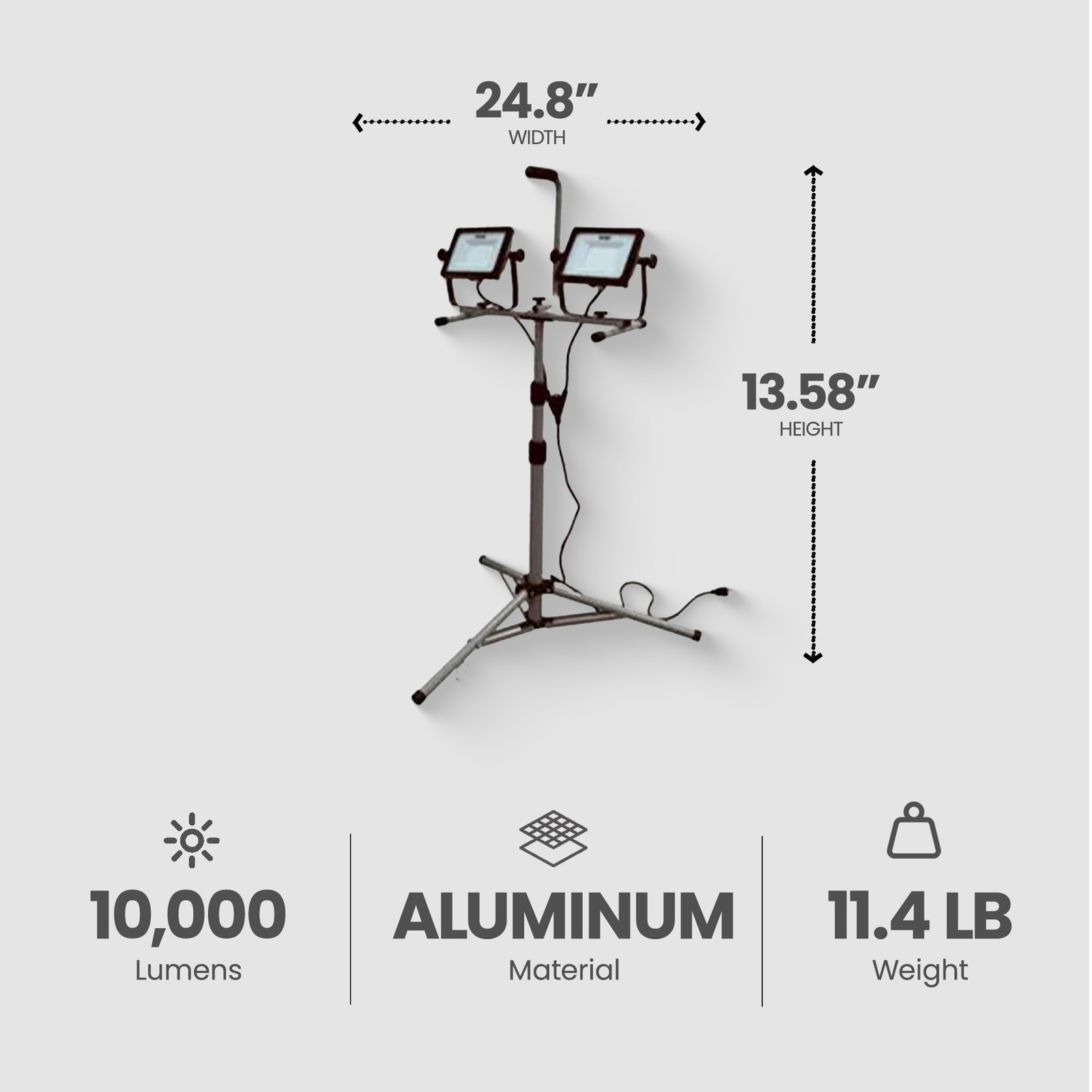 Master Electrician 10,000 Lumens LED Tripod Work Light with 6′ Cord (Open Box)