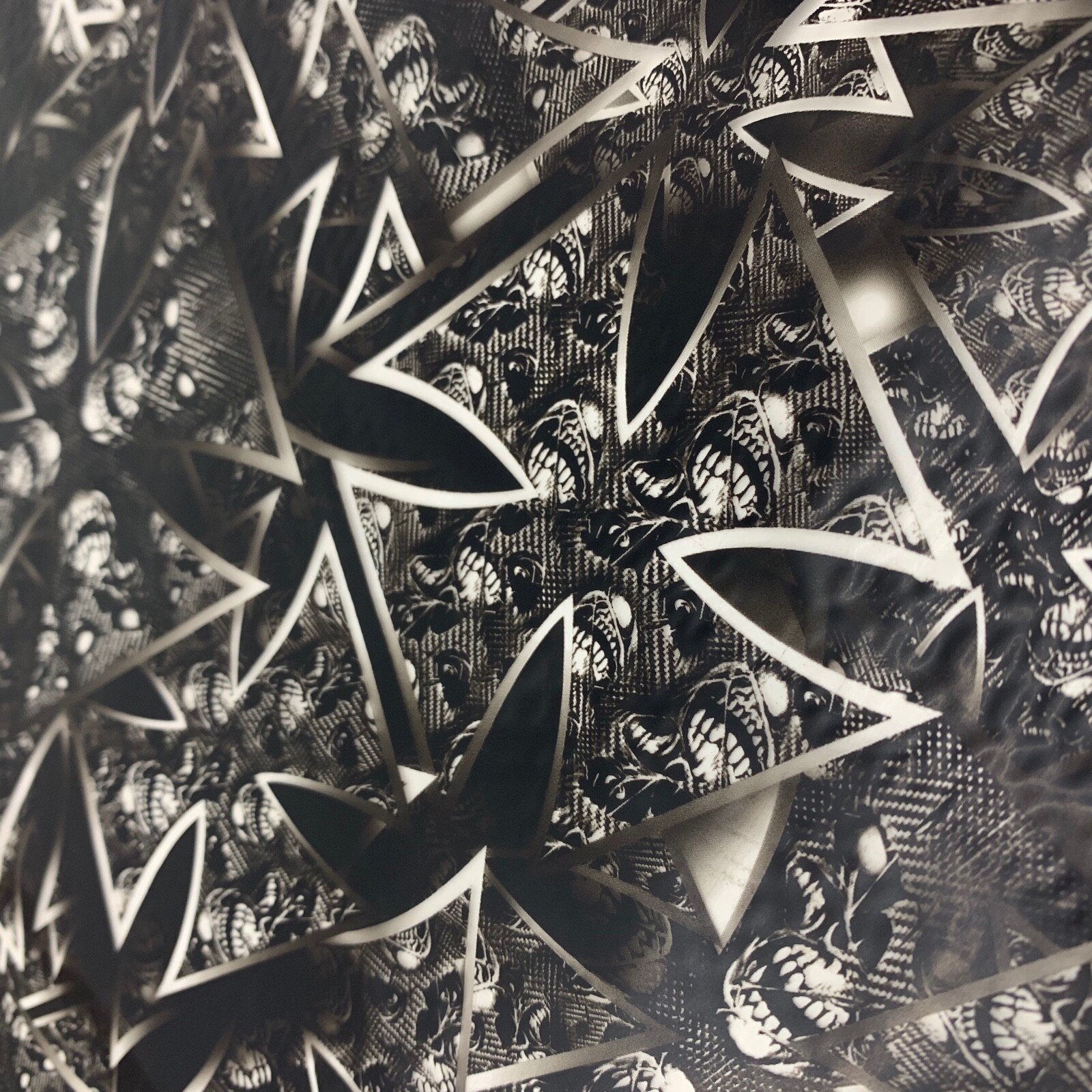 HYDROGRAPHIC FILM Carbon fiber skulls Iron Cross 7′ x 20″ of film hydro DIP APE