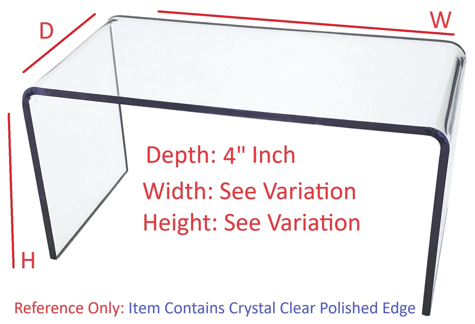 T’z Tagz Any 4-Inch-Deep Clear Acrylic Riser Display Stand New 2 Pack Variation